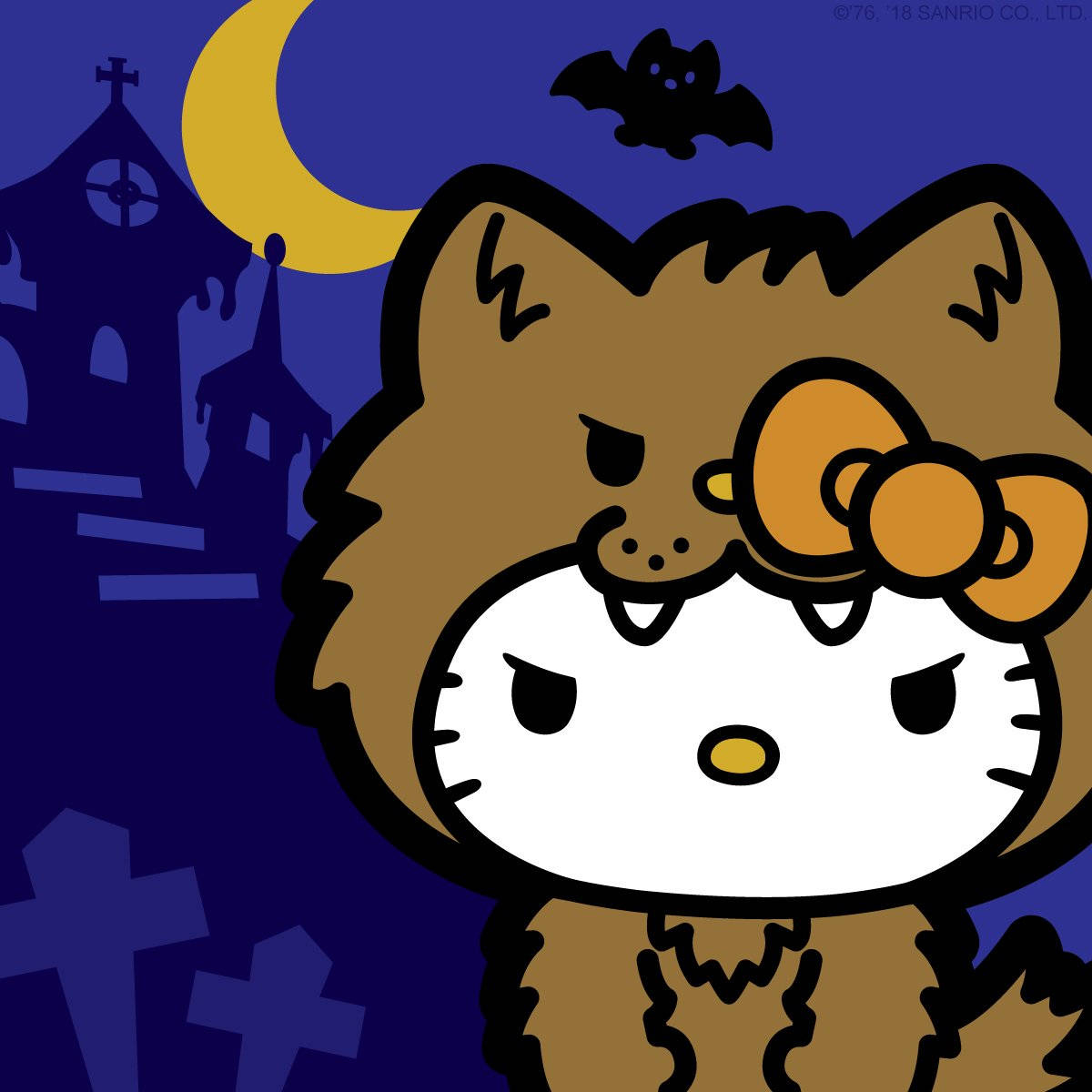 1200x1200 Download Tiger Hello Kitty Halloween Wallpaper, Phone