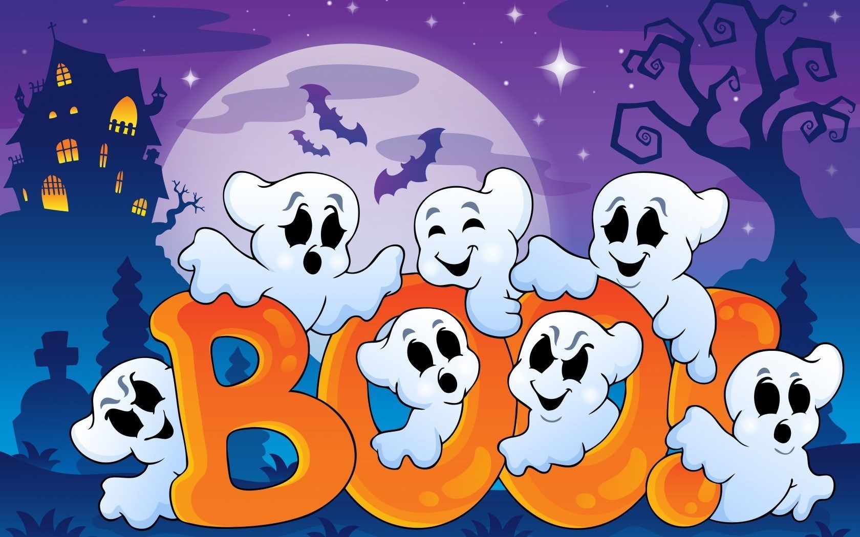 1680x1050 Halloween Cute Ghost Wallpaperwalpaperlist.com, Desktop