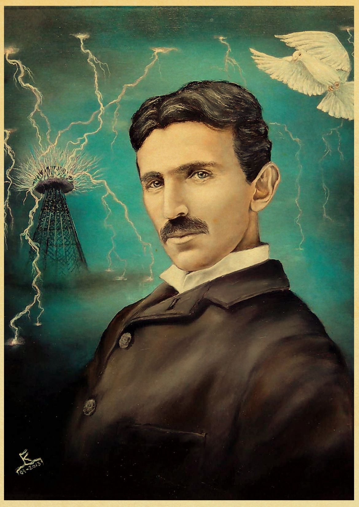 1170x1660 Vintage Poster and Prints Nikola Tesla Poster coil turbine lamp tower patent parchment paper style Art Painting Wall sticker. Painting & Calligraphy, Phone