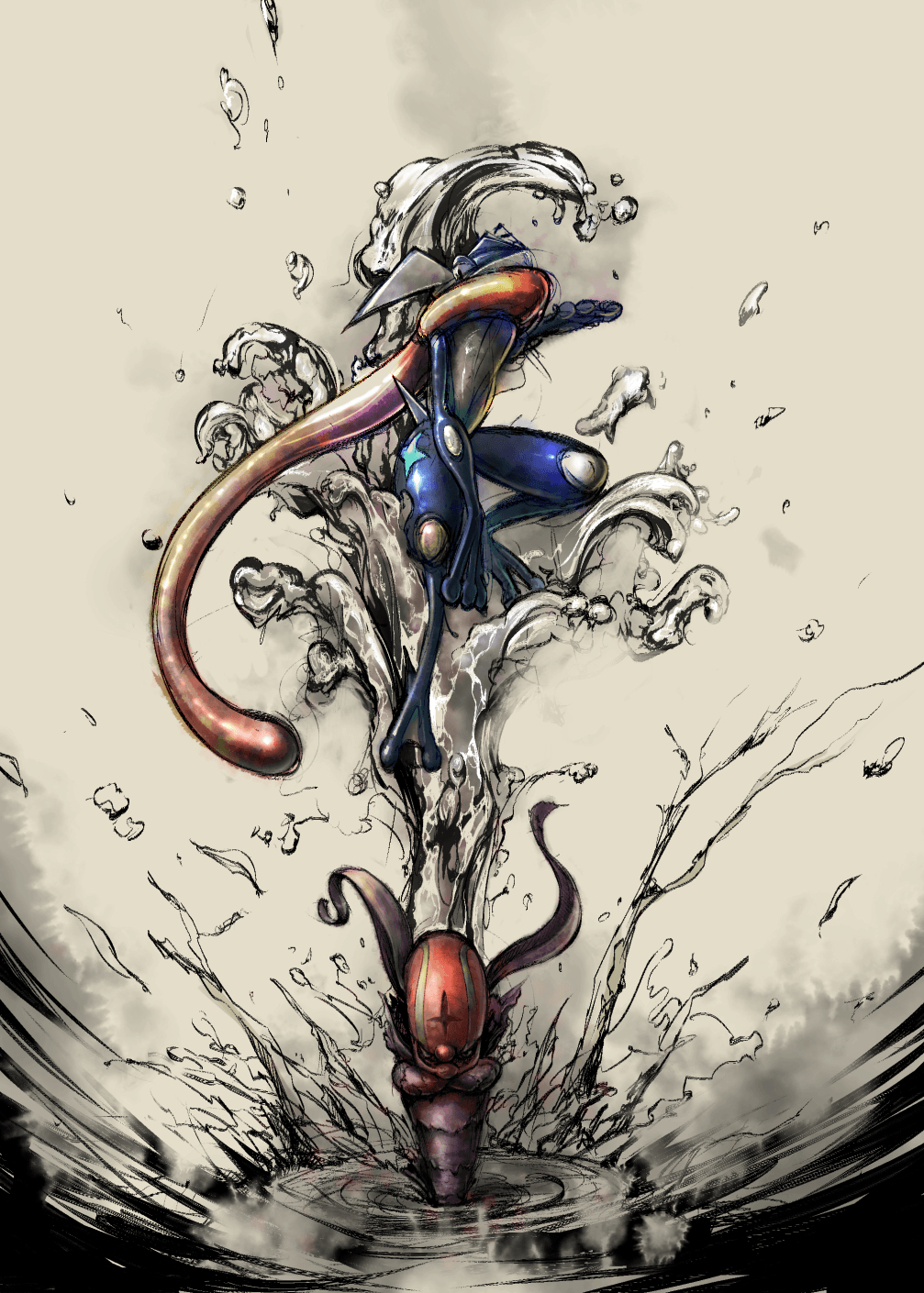 1010x1410 Greninja and Accelgor. Teh Pokemanz. Pokémon, Marvel, Phone