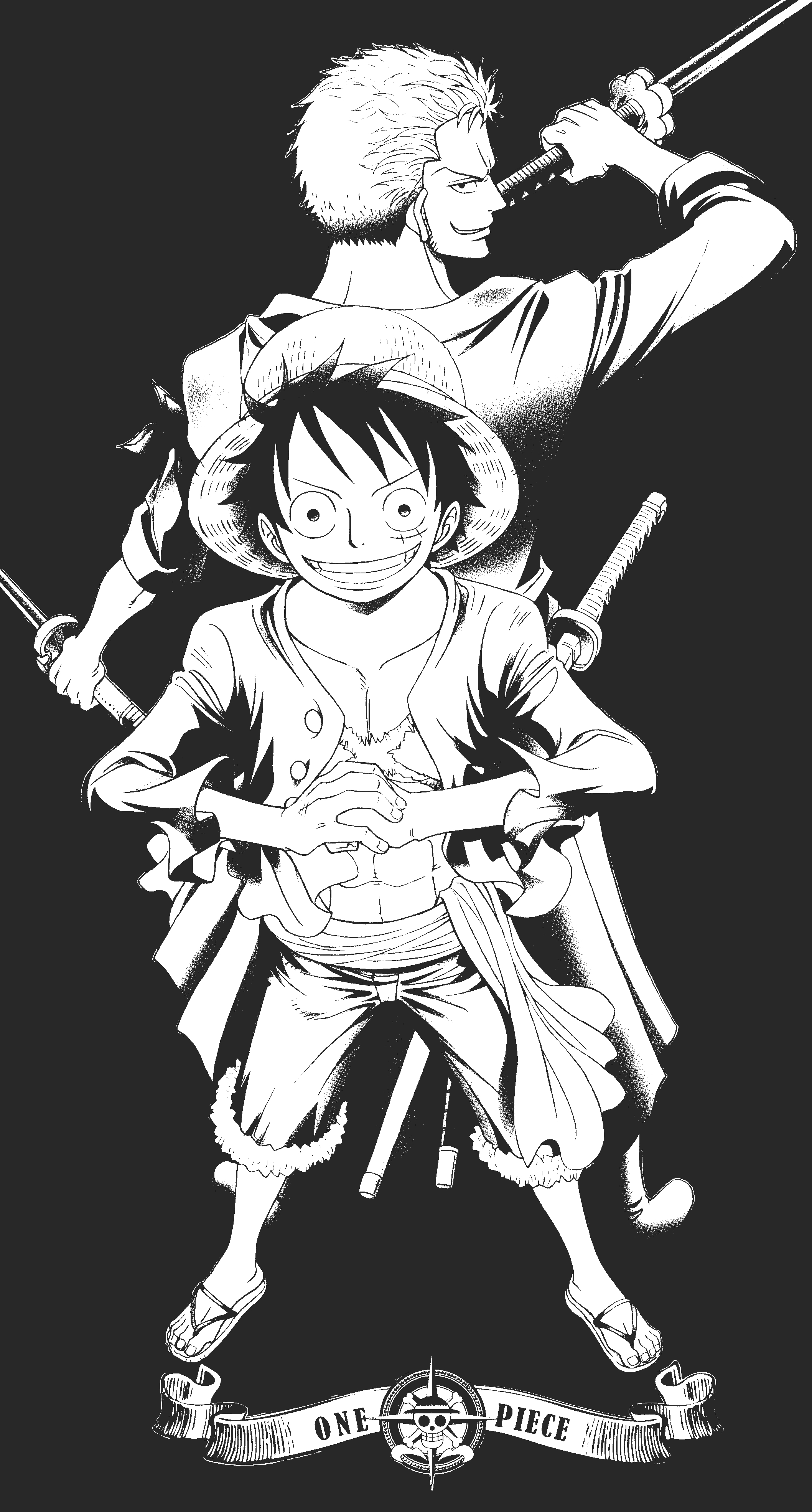 2120x3940 One Piece Black Wallpaper, Phone