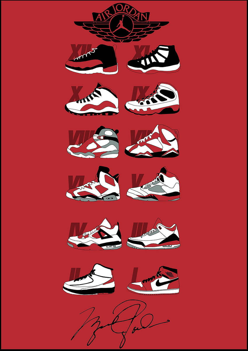 850x1210 Download Air Jordan Shoes Poster Wallpaper, Phone