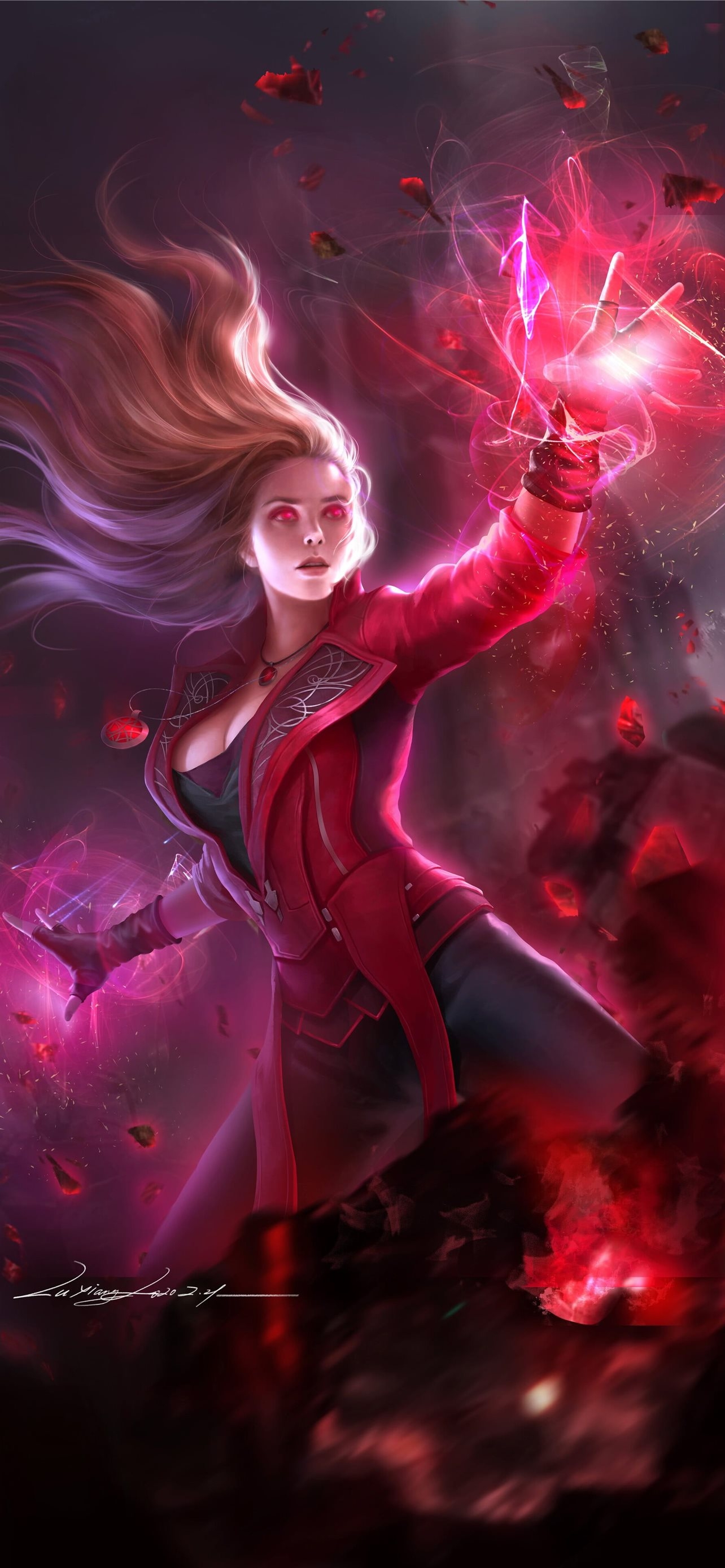 1290x2780 red eyes glowing eyes Scarlet Witch Wanda maximoff. iPhone Wallpaper Free Download, Phone