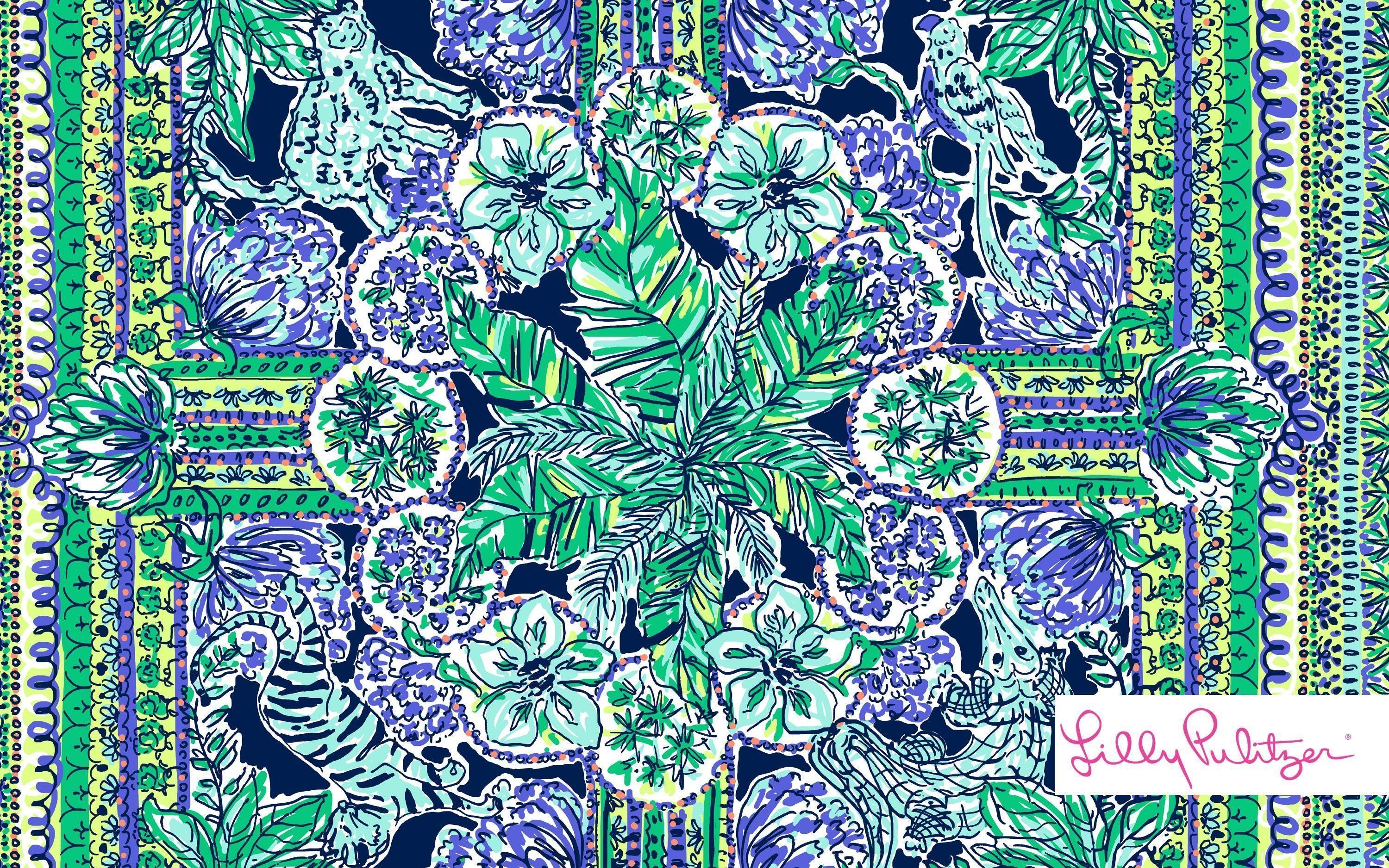 3000x1880 Lilly Pulitzer Palm Tree, Desktop