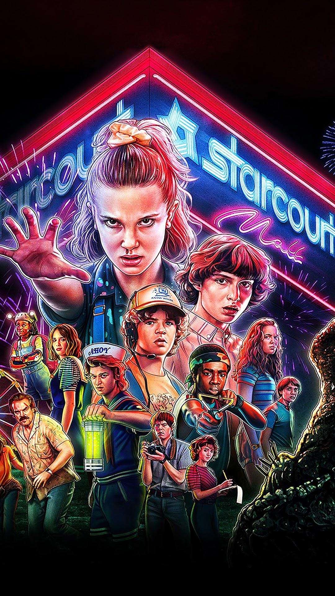 1080x1920 Stranger Things Season 3 Characters Poster 4K Wallpaper, Phone