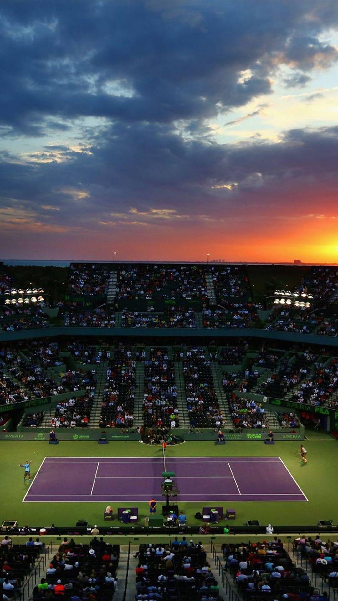 1080x1920 Tennis Court Miami Open Sunset Android Wallpaper. Tennis, Phone