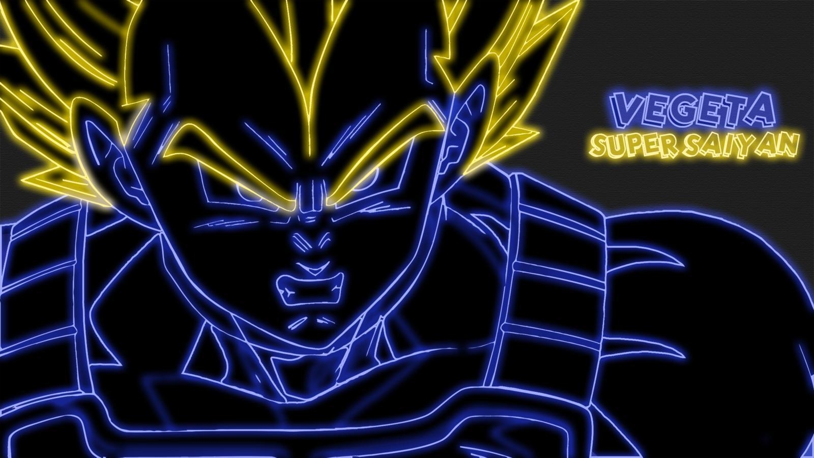 1600x900 Vegeta Super Saiyan Neon Wallpaper, Desktop