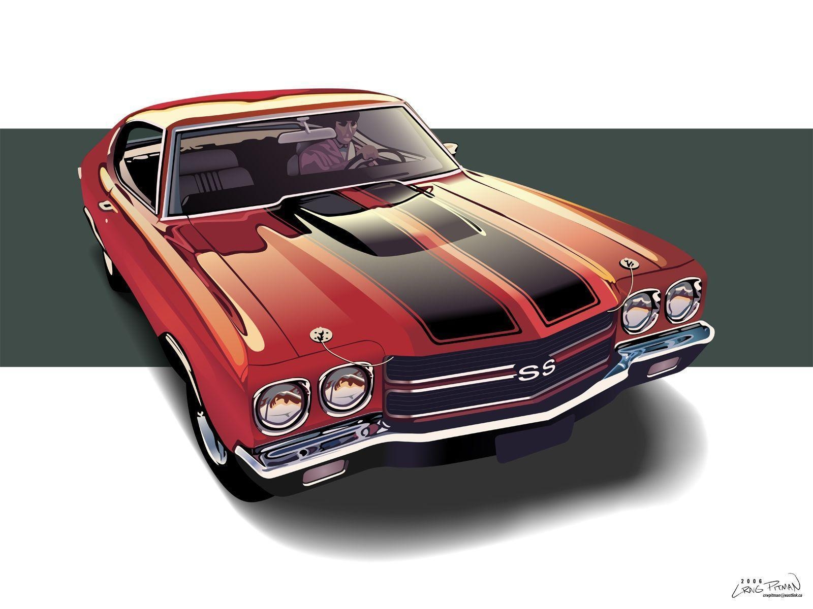 1600x1200 paint, artwork, Chevrolet Chevelle SS wallpaper, Desktop