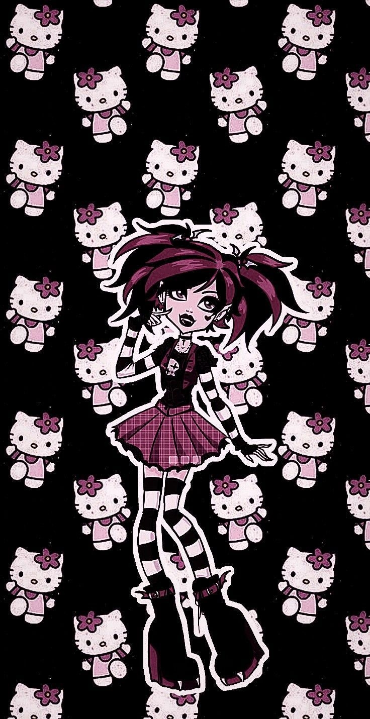 740x1440 wallpaper. Goth wallpaper, Emo wallpaper, Hello kitty iphone wallpaper in 202. Goth wallpaper, Hello kitty iphone wallpaper, Emo wallpaper, Phone