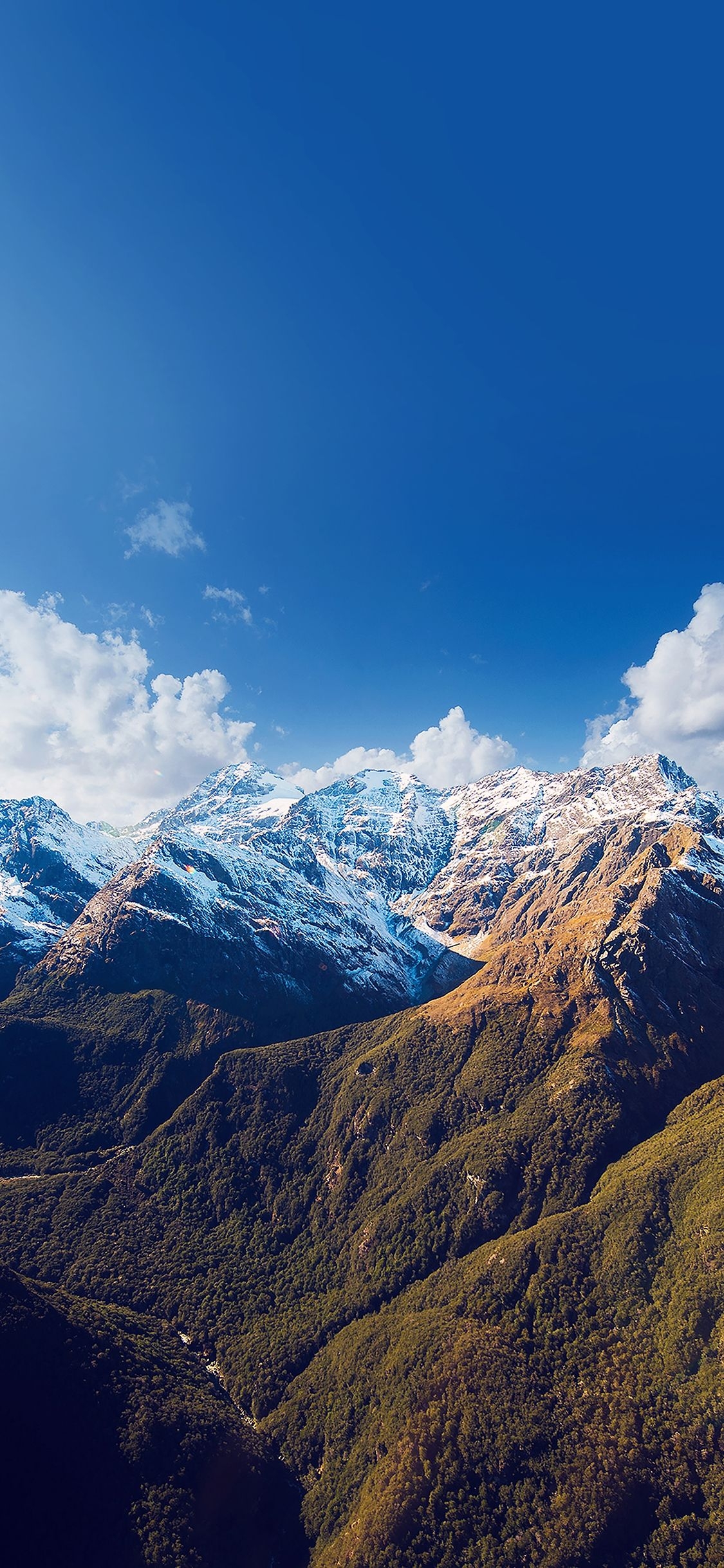 1130x2440 iPhone X wallpaper. snow summer blue mountain sky cloud nature, Phone