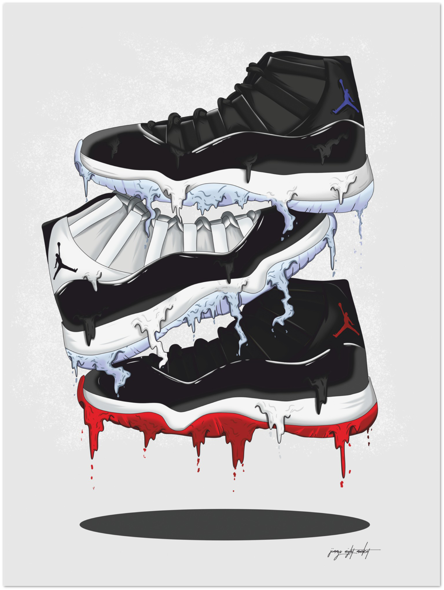 1510x2000 AIR JORDAN 11 DRIP FINE ART PRINT cm / 16x20″. Sneaker art, Jordan painting, Air jordans, Phone