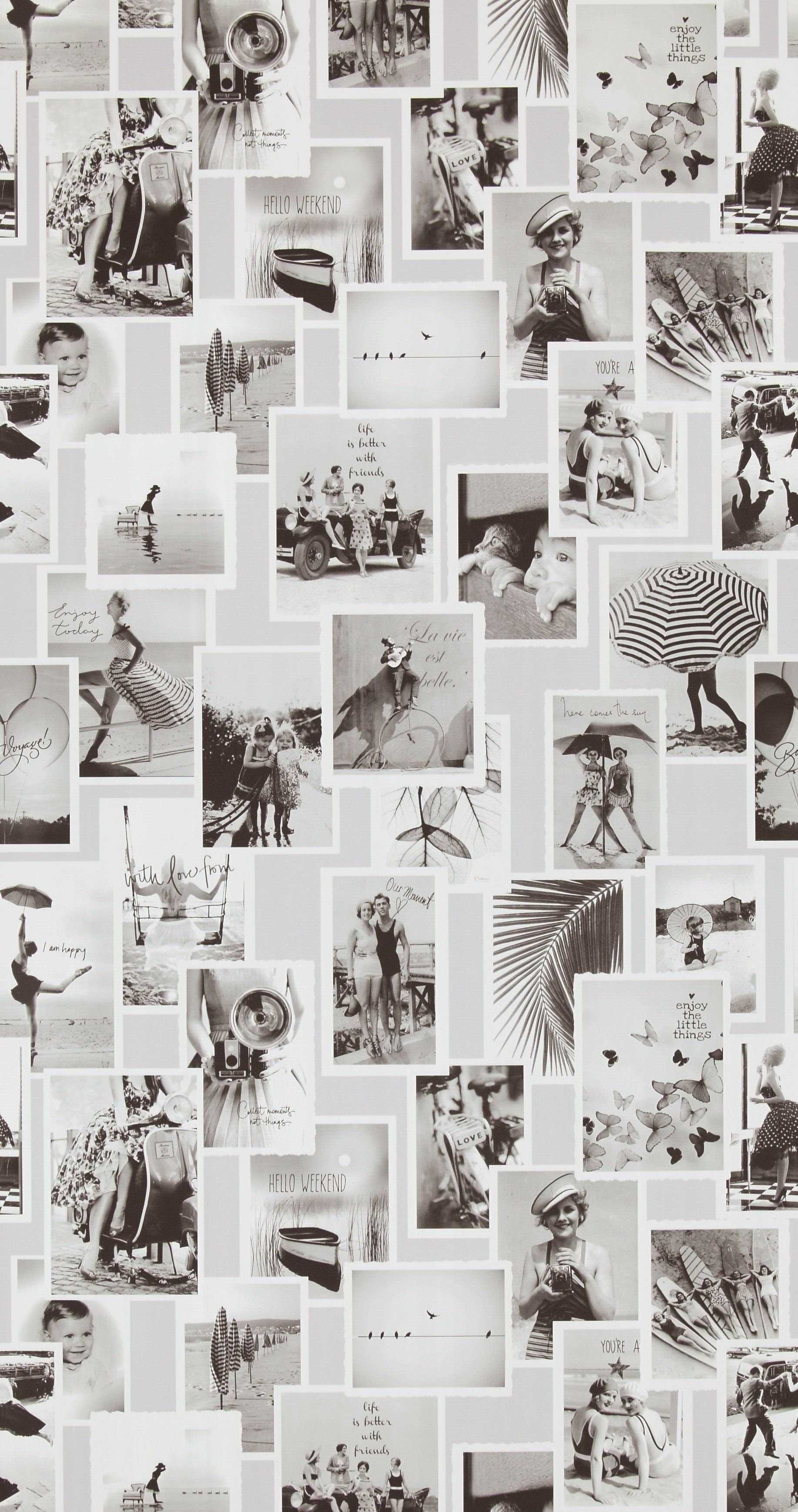 1840x3480 Black and White Memories Wallpaper R4347. Vintage Home Interior, Phone