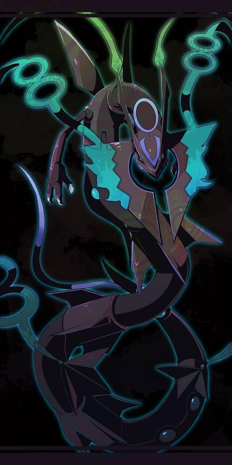 800x1600 Mega Rayquaza Shiny. Pokemans. Pokémon, Anime, Phone