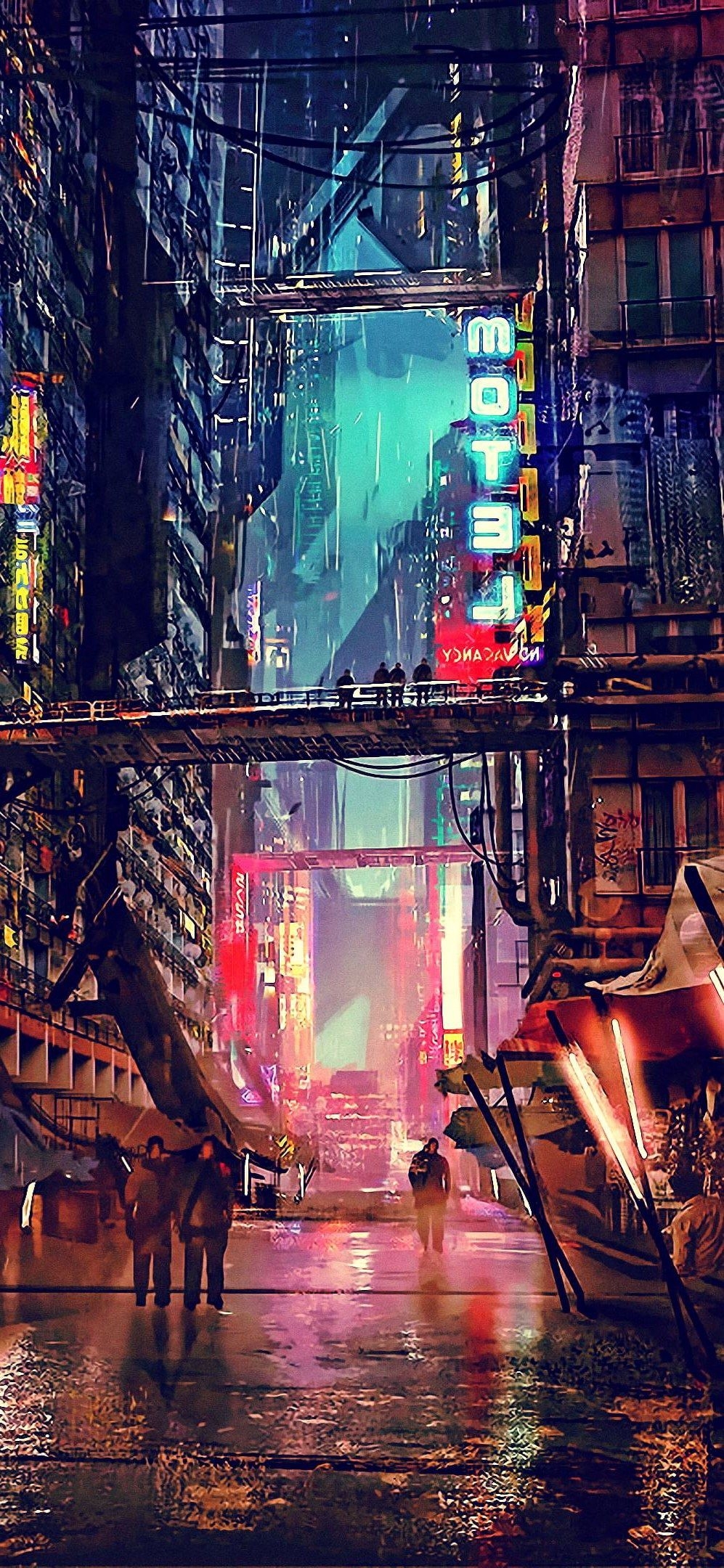 1000x2160 night artwork futuristic city cyberpunk wallpaper iPhone X Wallpaper. Futuristic city, iPhone wallpaper, iPhone wallpaper image, Phone