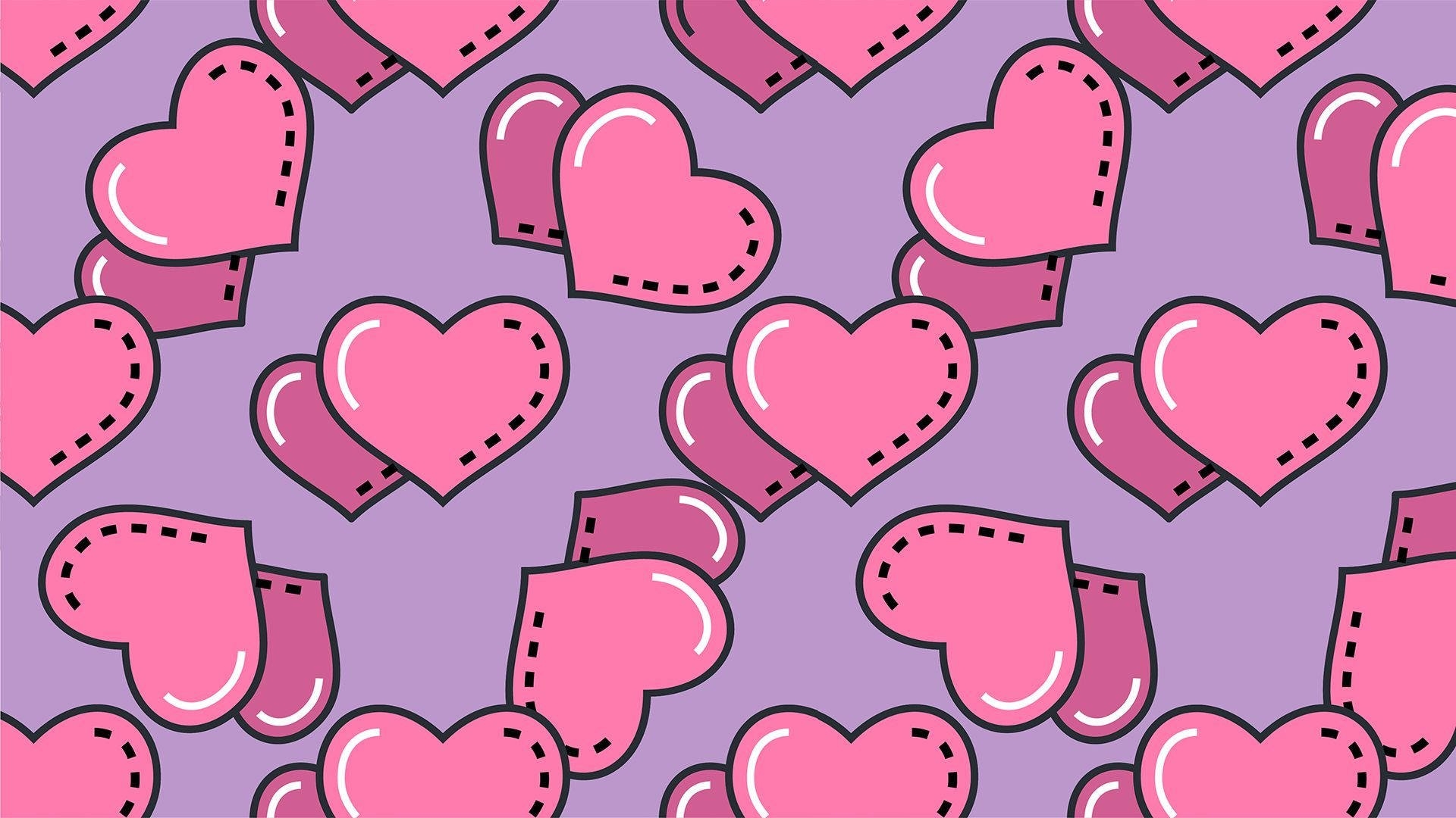 1920x1080 Download Y2k Dotted Hearts Wallpaper, Desktop