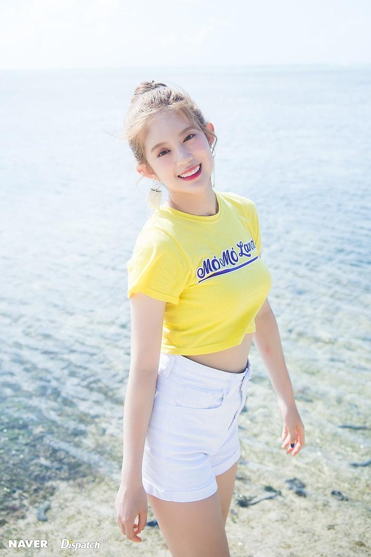 730x1100 HD Wallpaper: Momoland, K Pop, Asian, Women, Water, Smiling, Phone