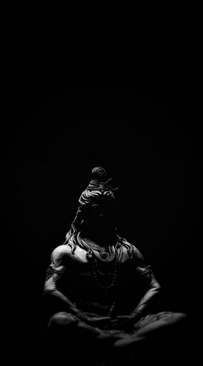 710x1280 Black Wallpaper HD Shiva, Phone