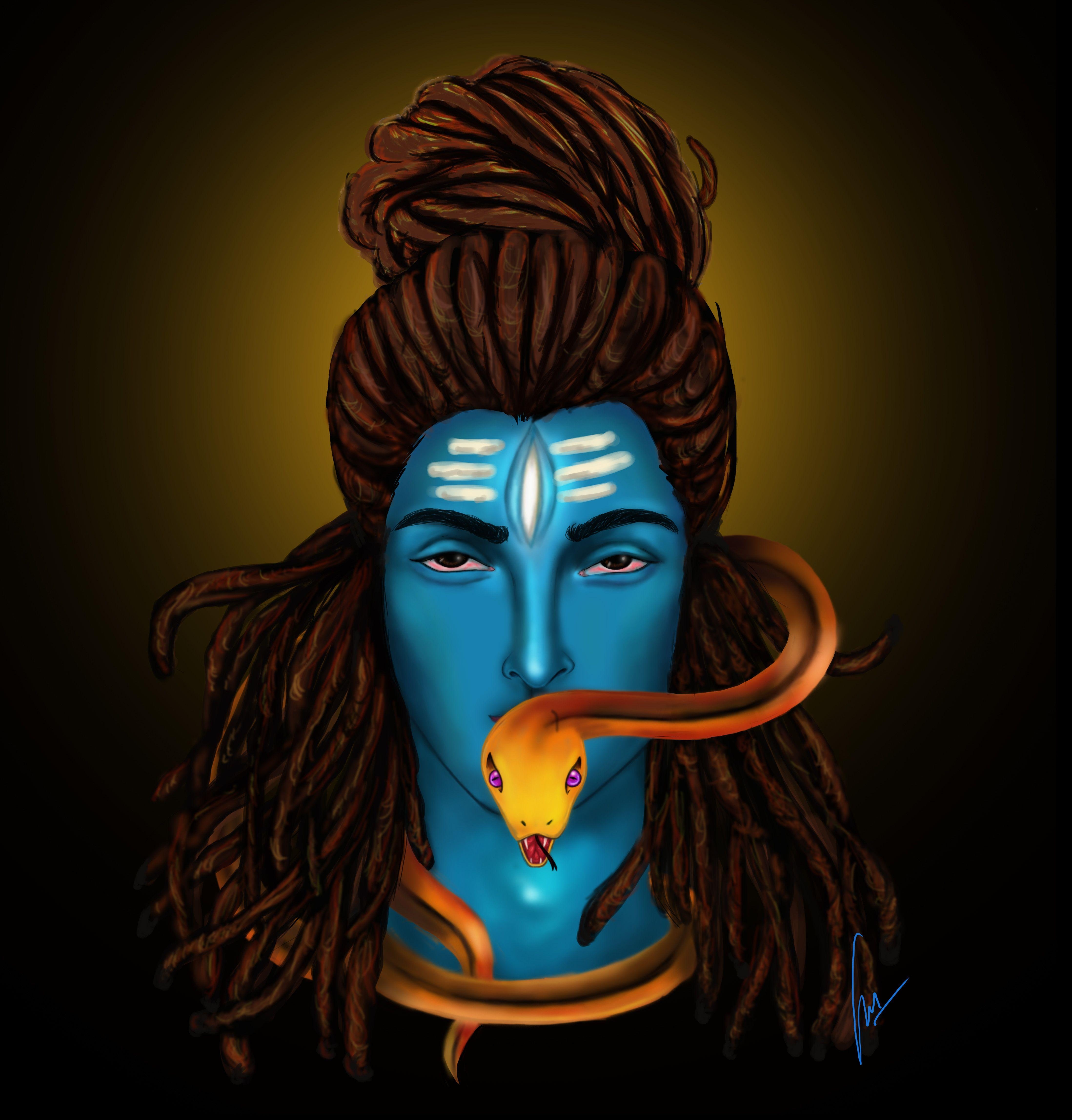 4400x4600 Shiva, Mahadev, Blue God, By Jagriti Mishra Mahakal, Phone