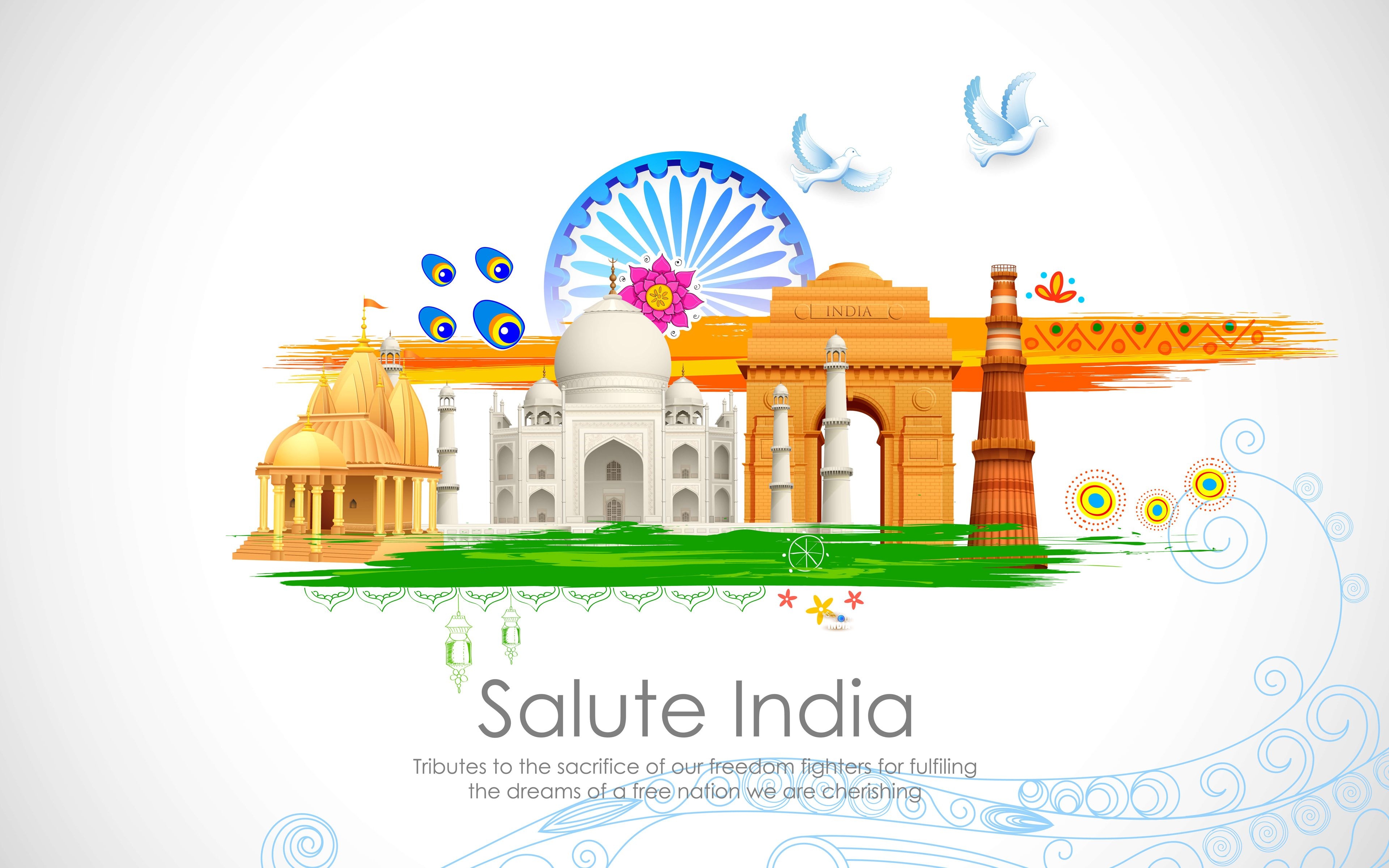 3840x2400 Salute India 4K 8K Wallpaper, Desktop