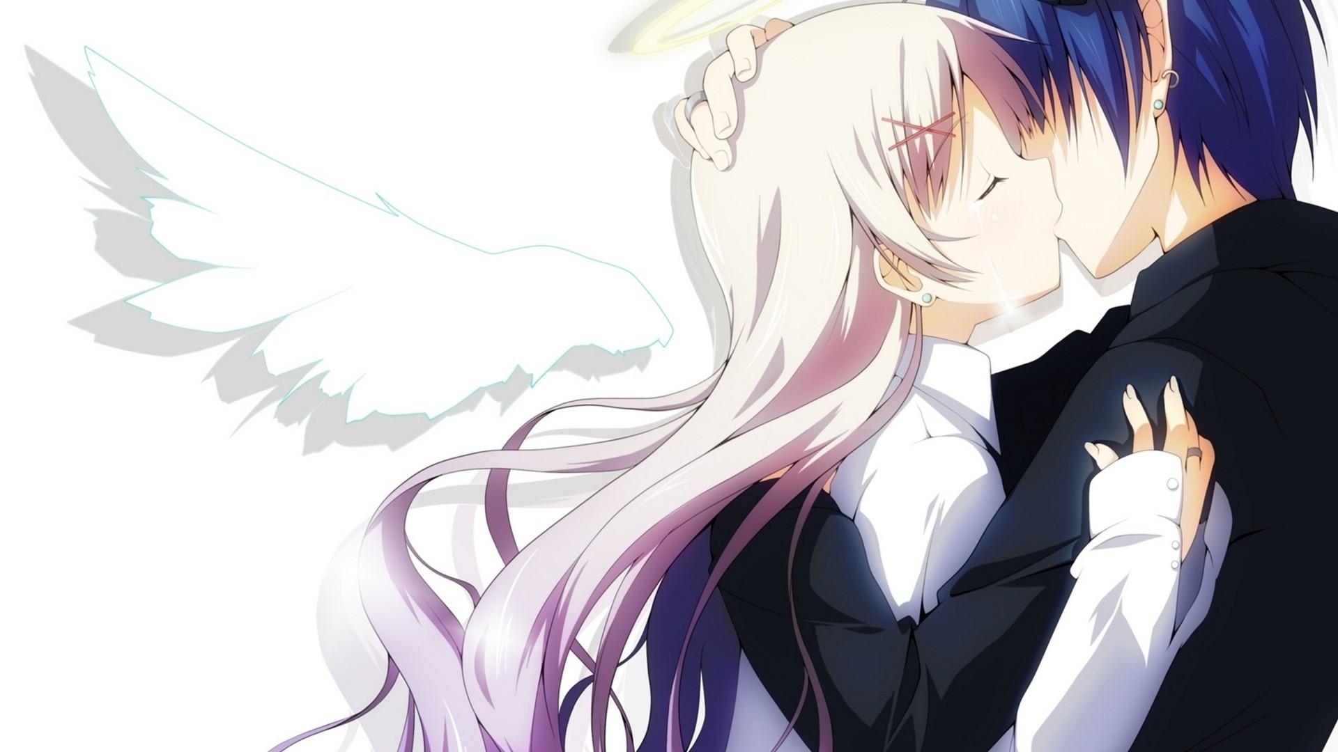 1920x1080 Download  Anime Couple, Kissing, Romance Wallpaper, Desktop