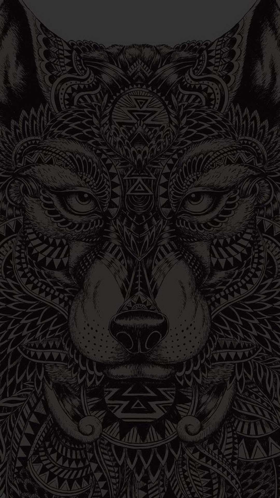 1080x1920 Black and White Tribal Print Wallpaper at, Phone