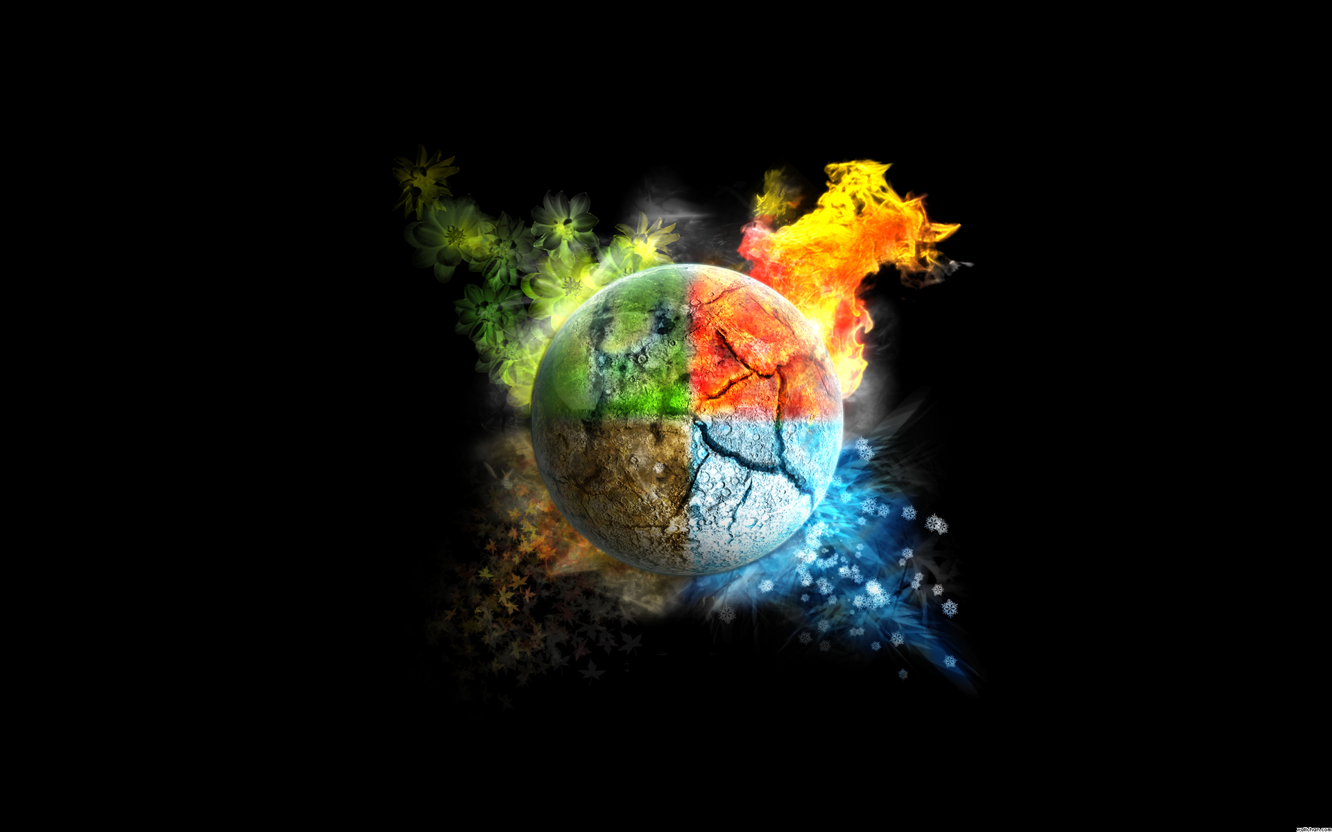 1920x1200 Earth Wind Fire Water globe tattoo, Desktop