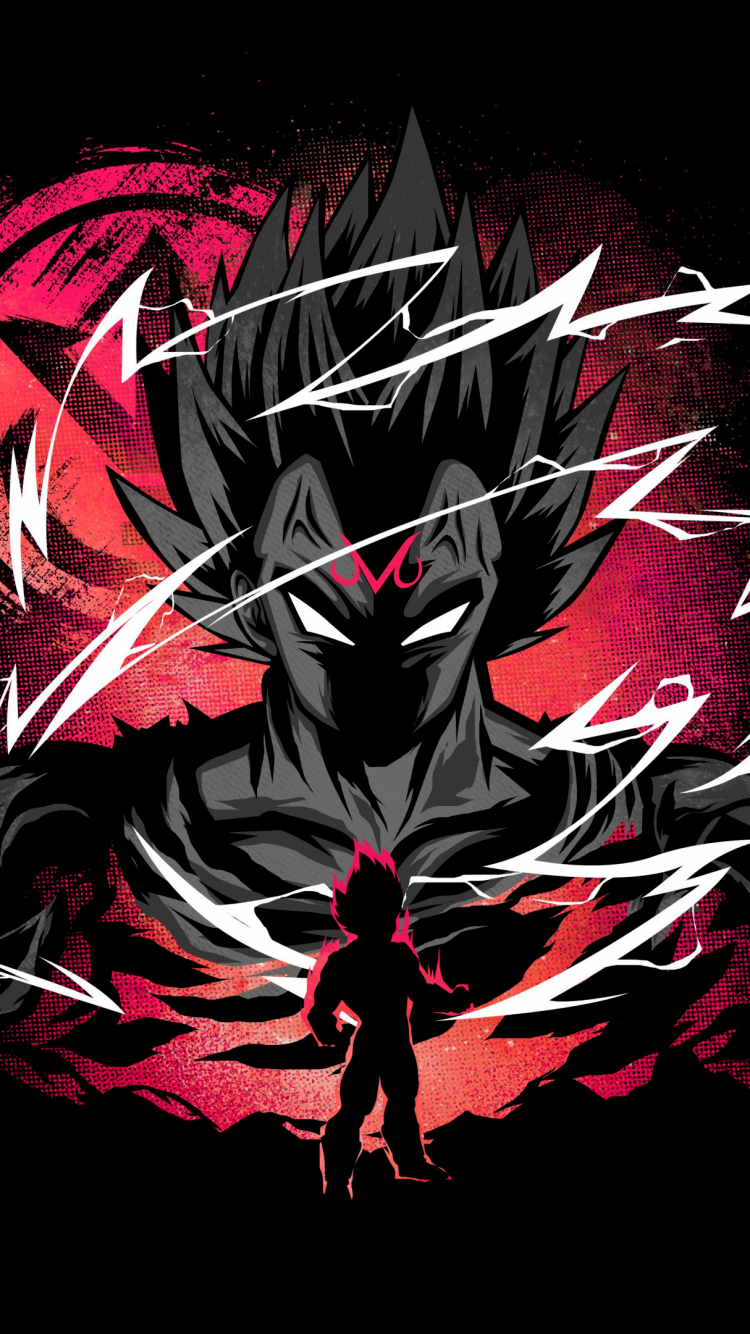 750x1340 Vegeta Wallpaper 4K, Dragon Ball Super, Black background, Anime, Phone