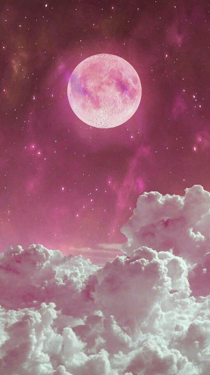 720x1280 Moon Aesthetic HD iPhone Wallpaper. Wallpaper tumblr lockscreen, Pink moon wallpaper, Pretty wallpaper, Phone