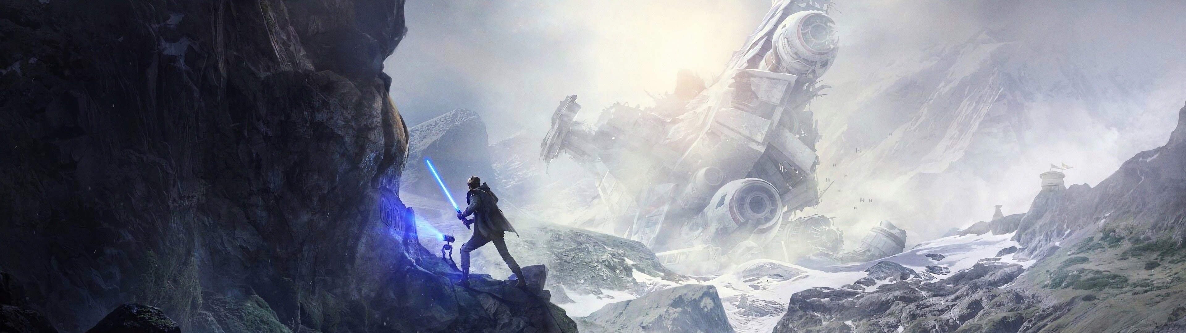 3840x1080 Star Wars Jedi Fallen Order, 4k, Wars Jedi Fallen Order Render, Dual Screen