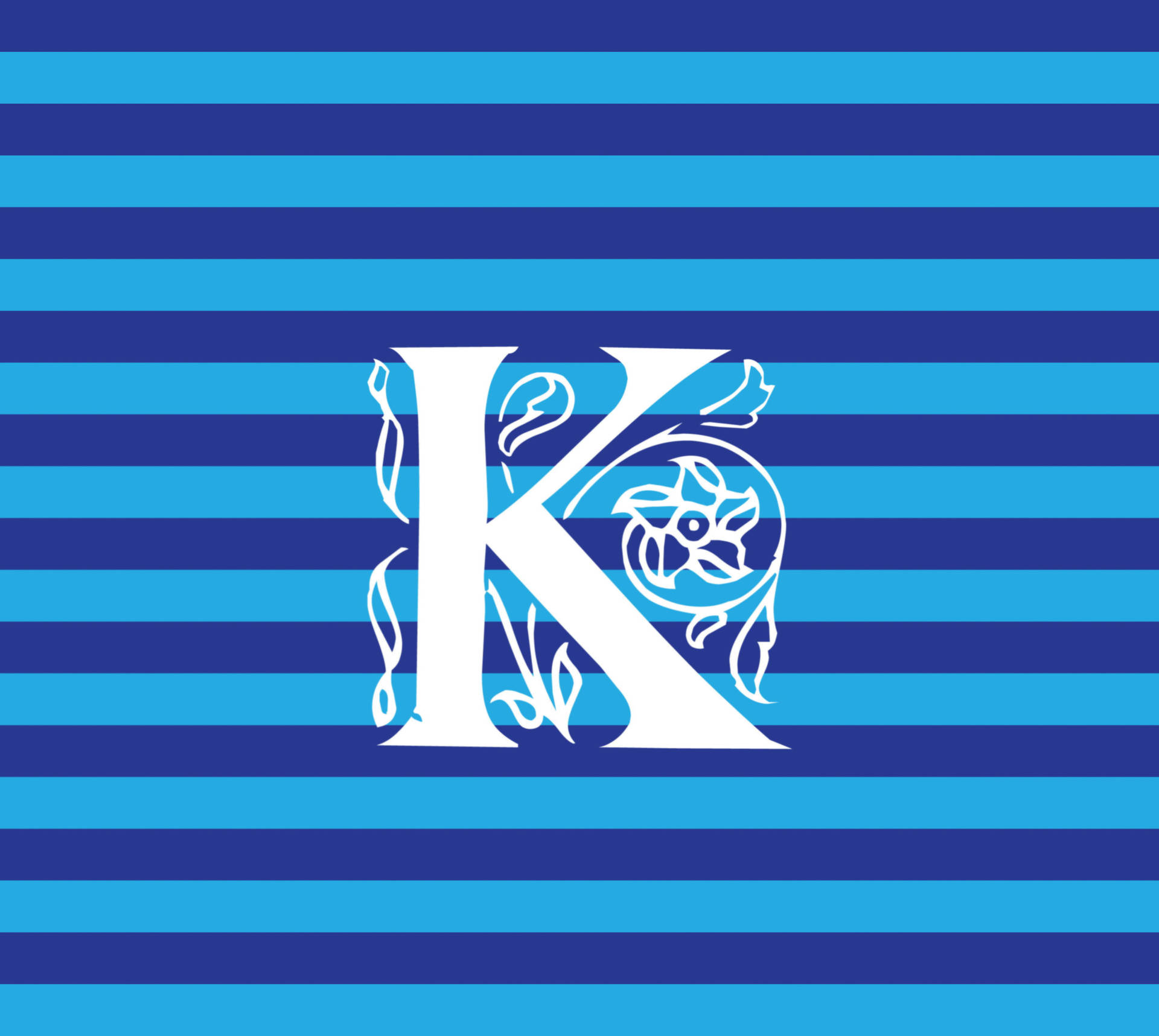 1920x1720 Download Letter K Blue Stripes Wallpaper, Desktop