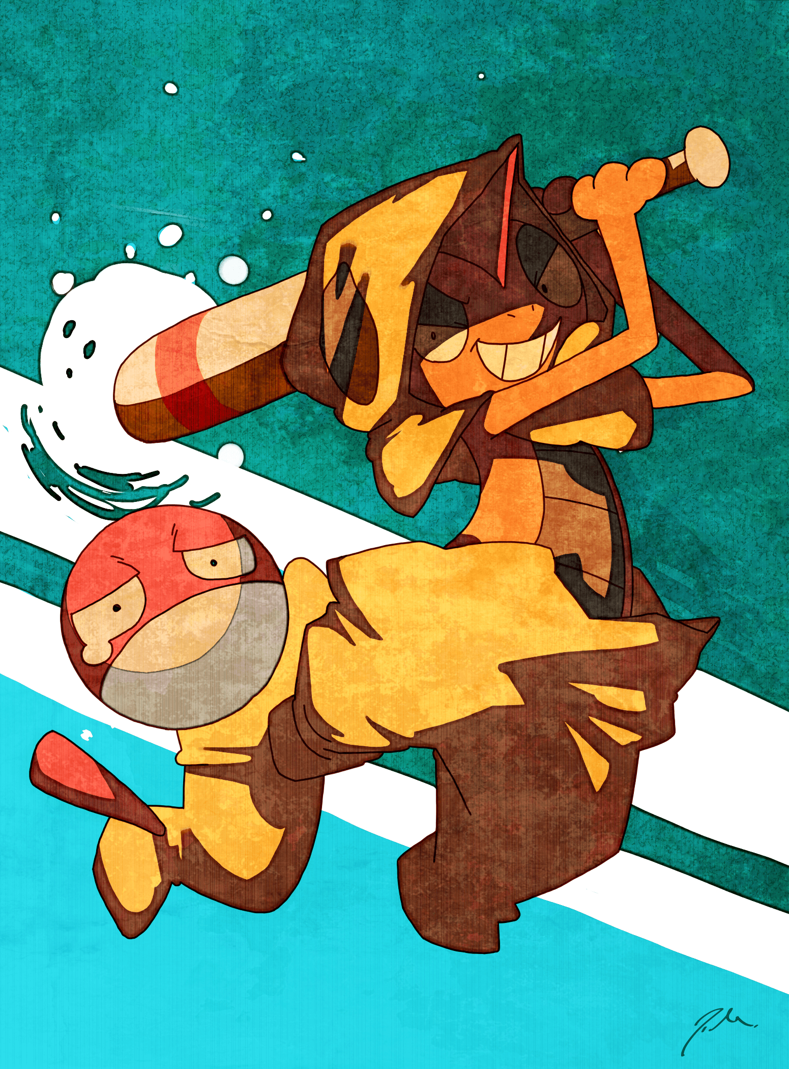 1560x2100 scrafty and voltorb (pokemon, pokemon (game), pokemon bw, Phone