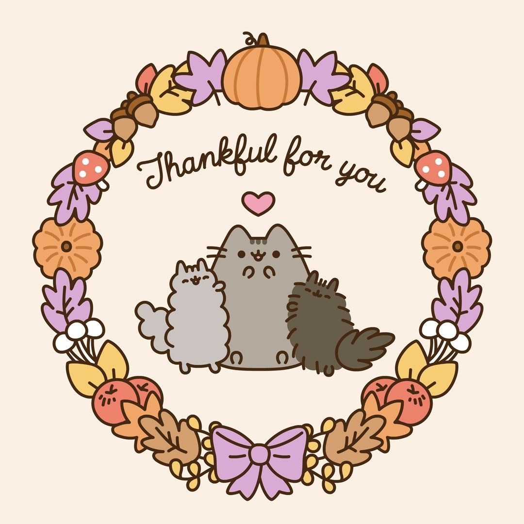 1080x1080 Pusheen Cat. Pusheen cute, Pusheen cat, Thanksgiving wallpaper, Phone