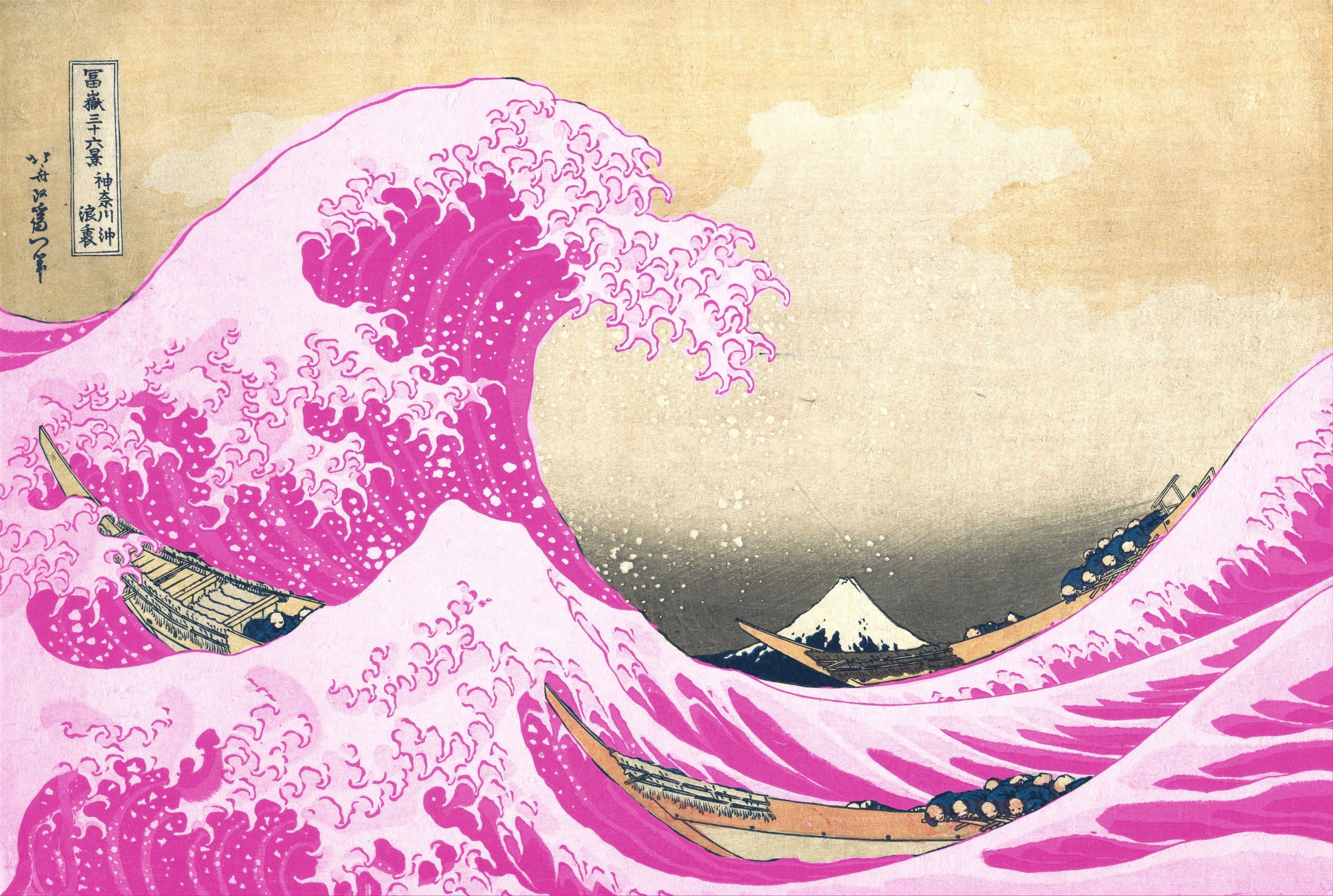 3860x2600 The 'Pink Wave' Was Always Blue. Wave art, Wave painting, Waves wallpaper, Desktop