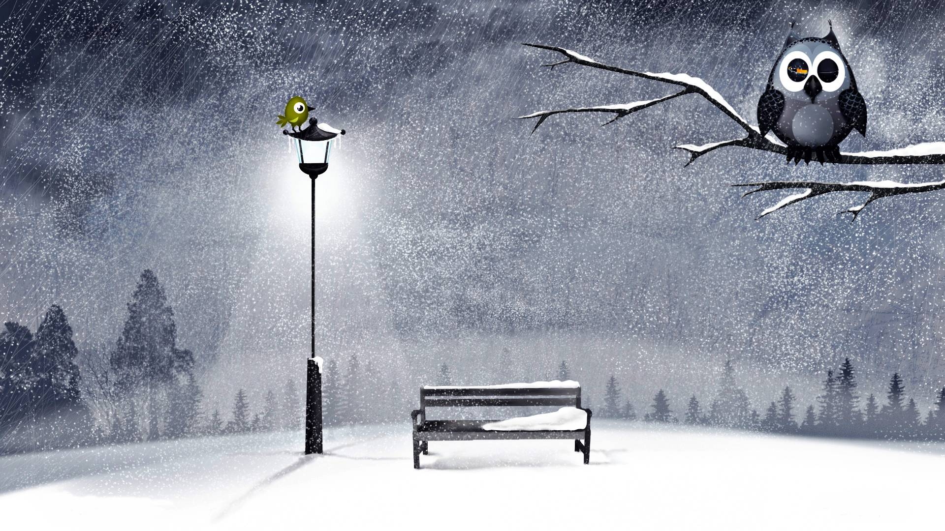 1920x1080 Snowfall at Night Wallpaper. Sky HD Wallpaper, Desktop