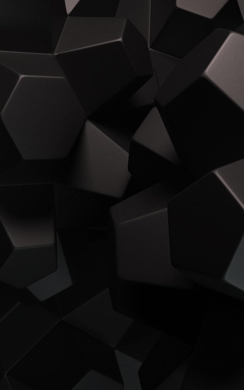 800x1280 Abstract Black Shapes Nexus 7 wallpaper, Phone