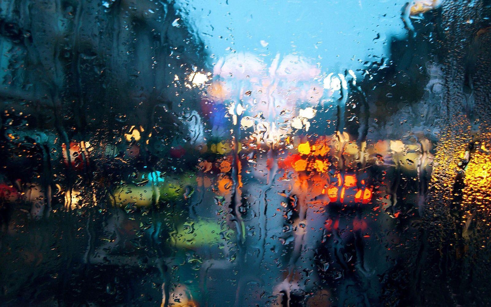 1600x1000 colourful rainy drops on window wallpaper, Desktop