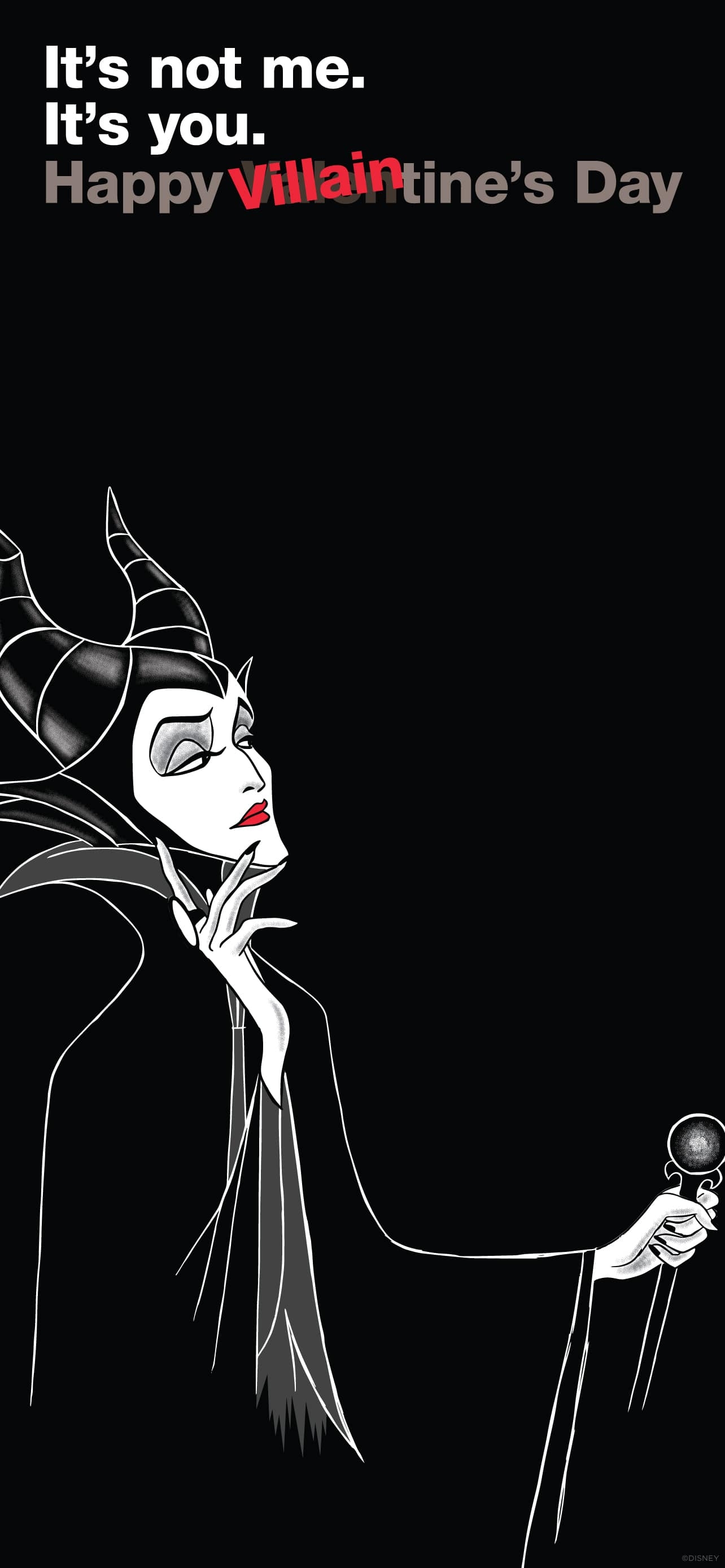 1290x2780 Happy Villaintines Day From Maleficent, Phone