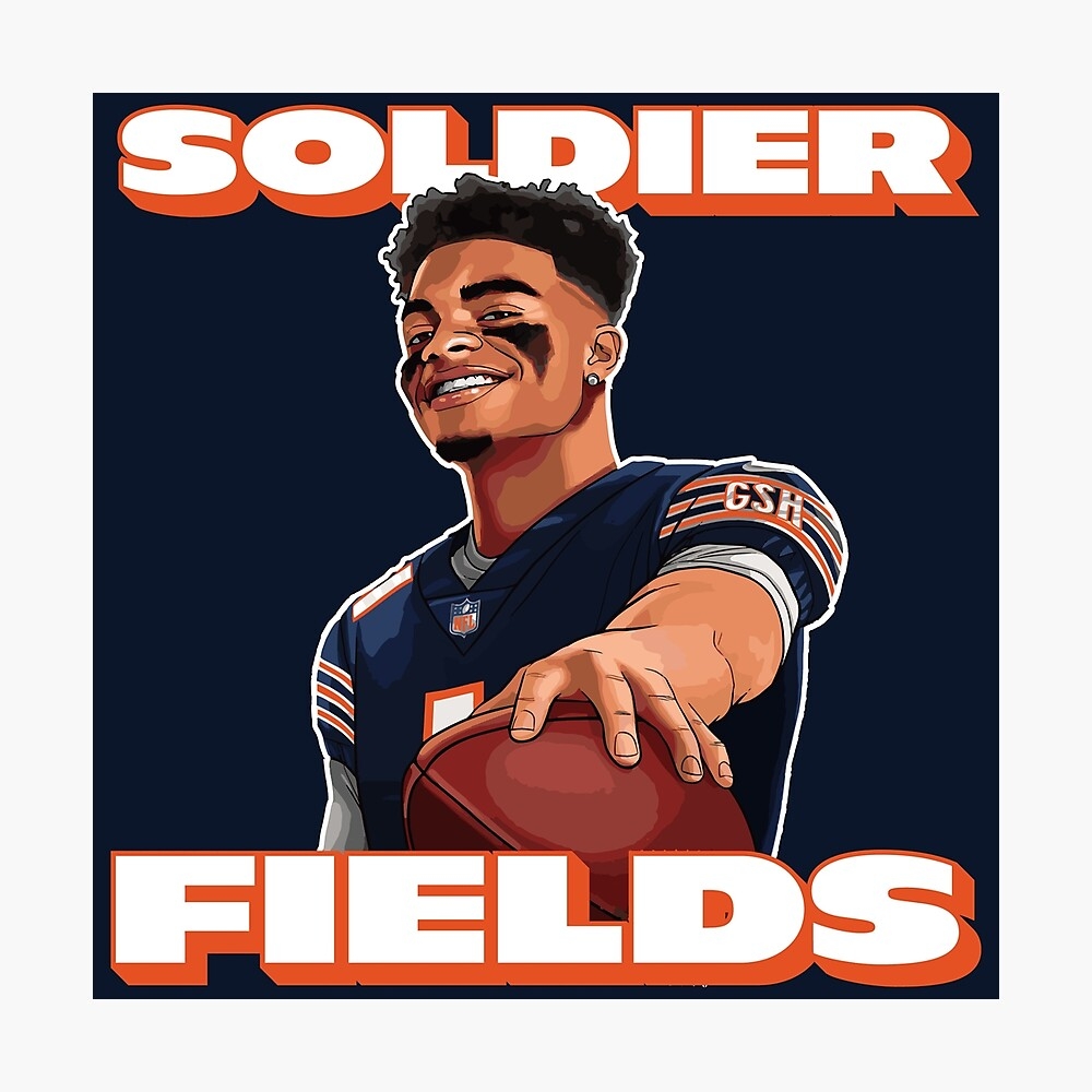 1000x1000 Soldier Fields, Justin Fields, Chicago Bears Poster By Be Claireful, Phone