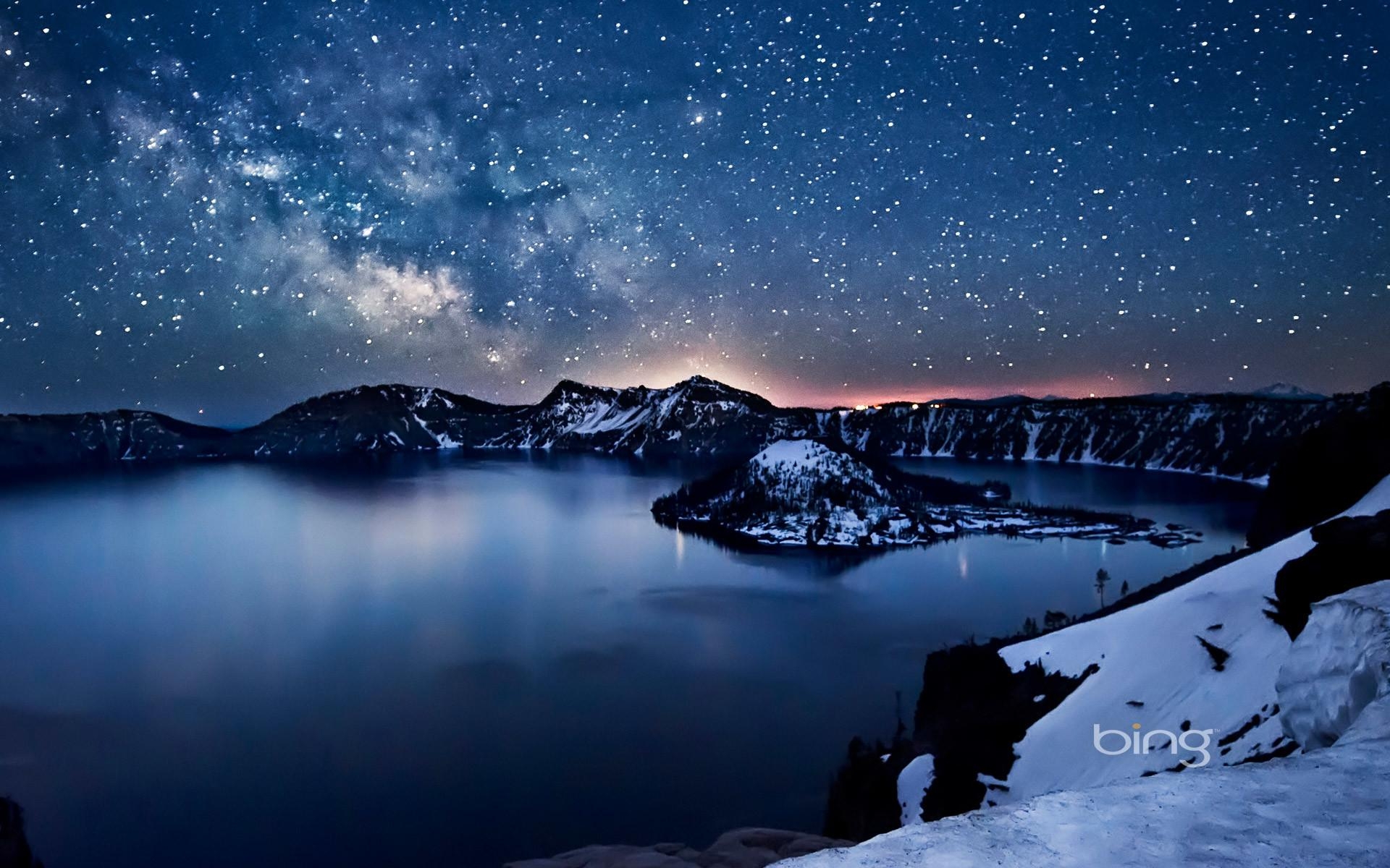 1920x1200 Milky Way above Crater Lake, Oregon, Desktop