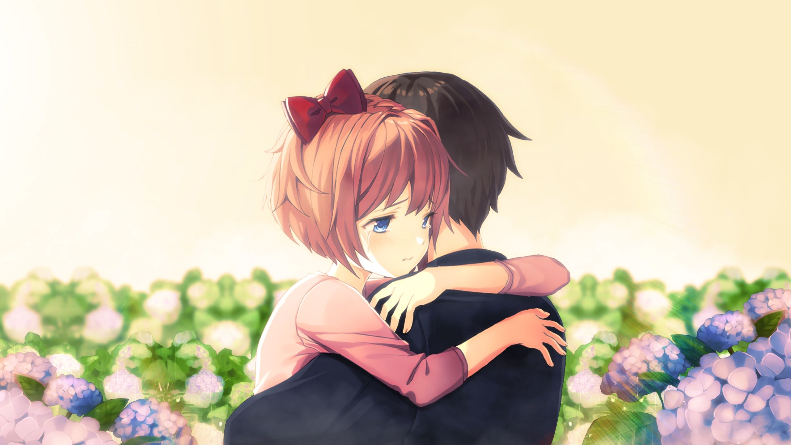 2560x1440 Cute Anime Couple Hug Laptop Full HD 1080P HD 4k, Desktop