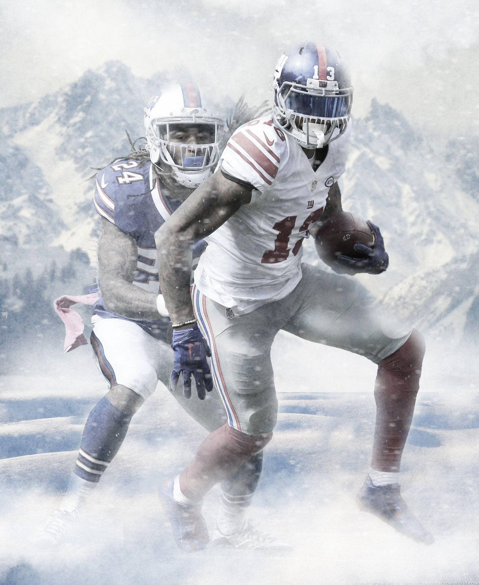 1580x1920 Download Odell Beckham Jr Snow Edit Wallpaper, Phone