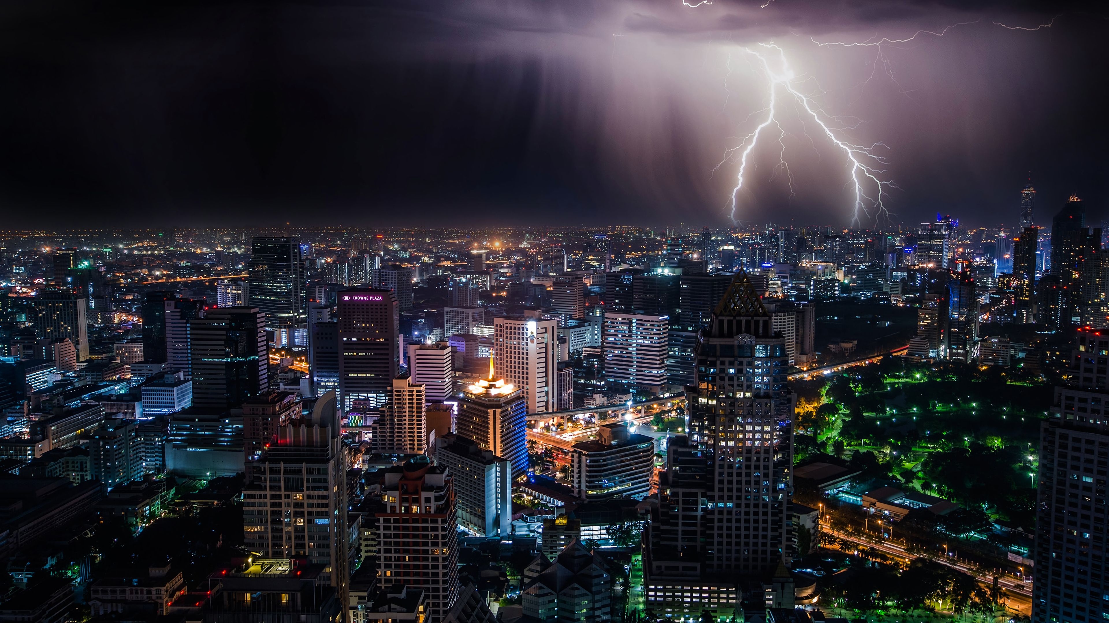 3840x2160 Wallpaper 4k Lightning Storm At Night Bangkok 4k Wallpaper, Bangkok Wallpaper, Hd Wallpaper, Lightning Wallpaper, World Wallpaper, Desktop