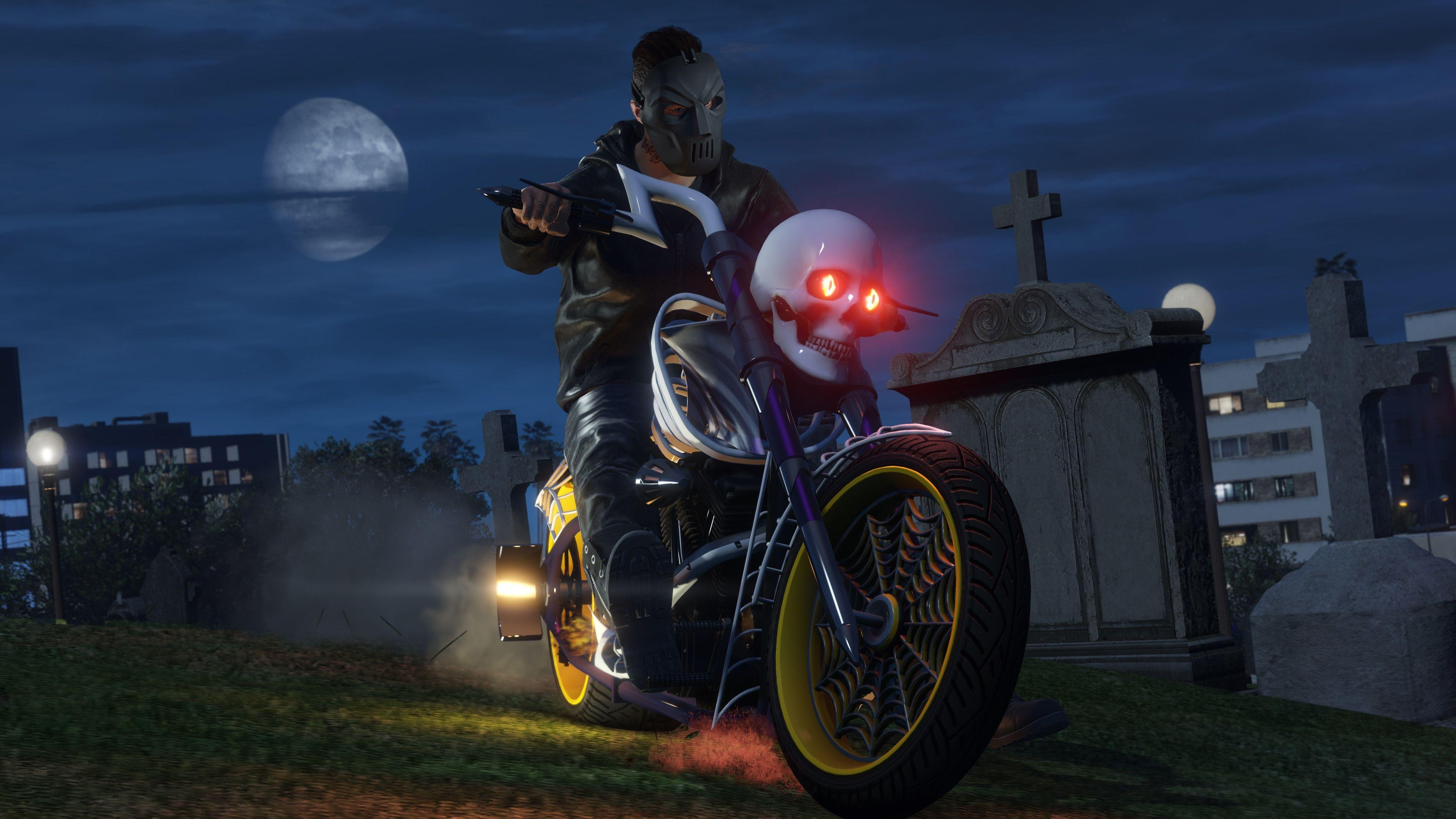 3840x2160 Wallpaper GTA 5 Online, Halloween DLC, 4K, Games, Desktop