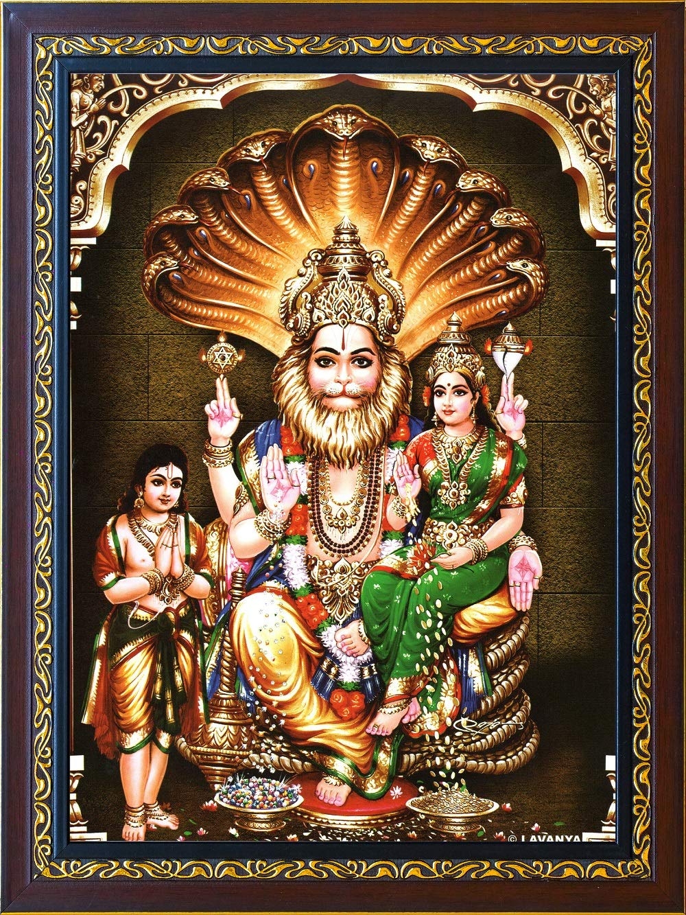 1000x1340 Buy Rudra Photo Frame Wood Lakshmi Narasimha Swamy, Phone