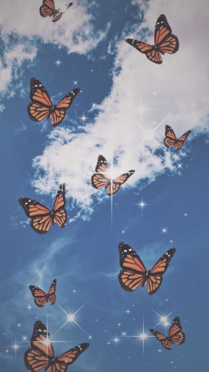 680x1200 Blue Butterfly Aesthetic Wallpaper Free Blue Butterfly Aesthetic Background, Phone