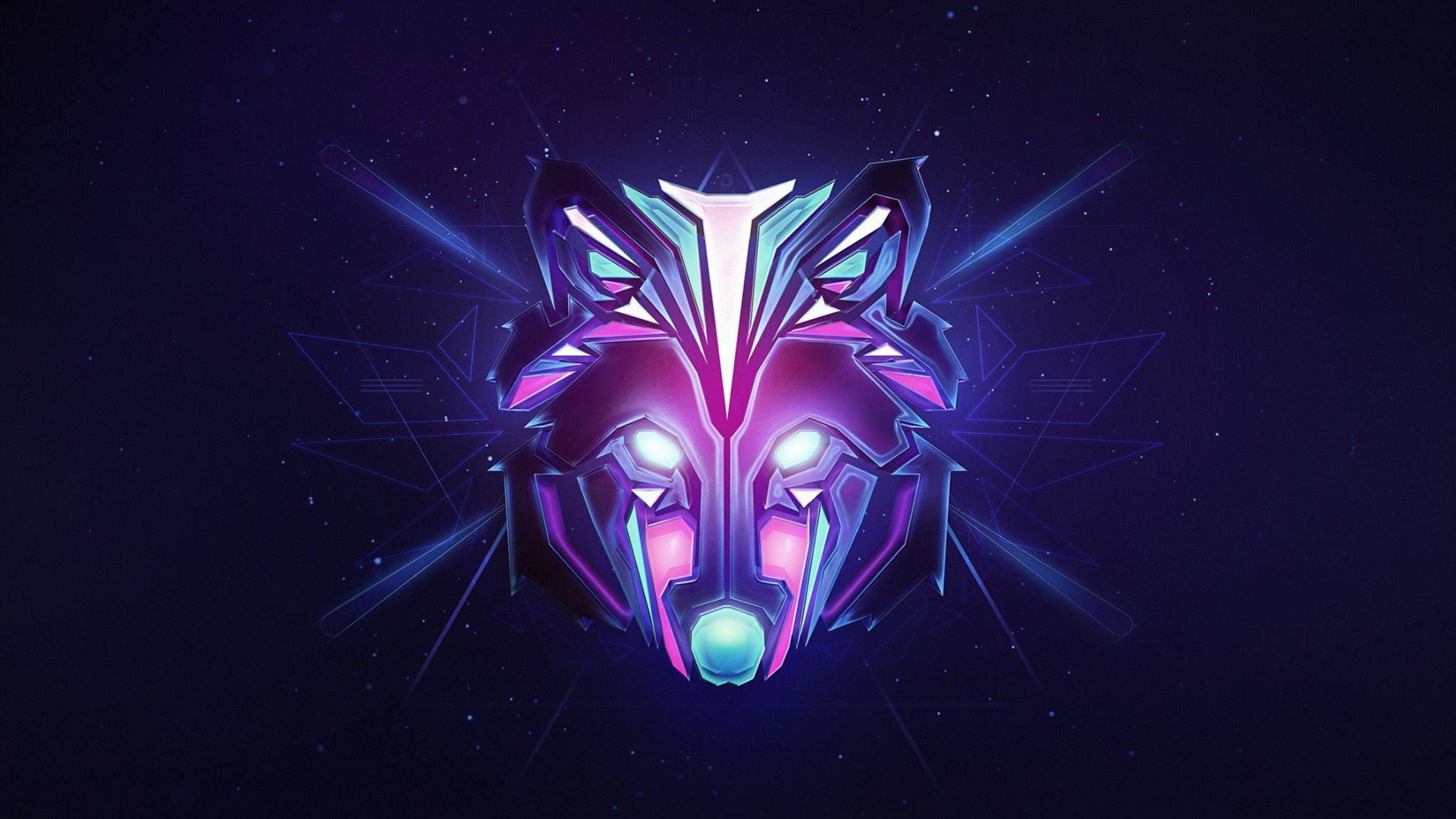 3840x2160 Wolf Colorful Minimalism Apple iPhone, iPod Touch, Galaxy Ace, Desktop