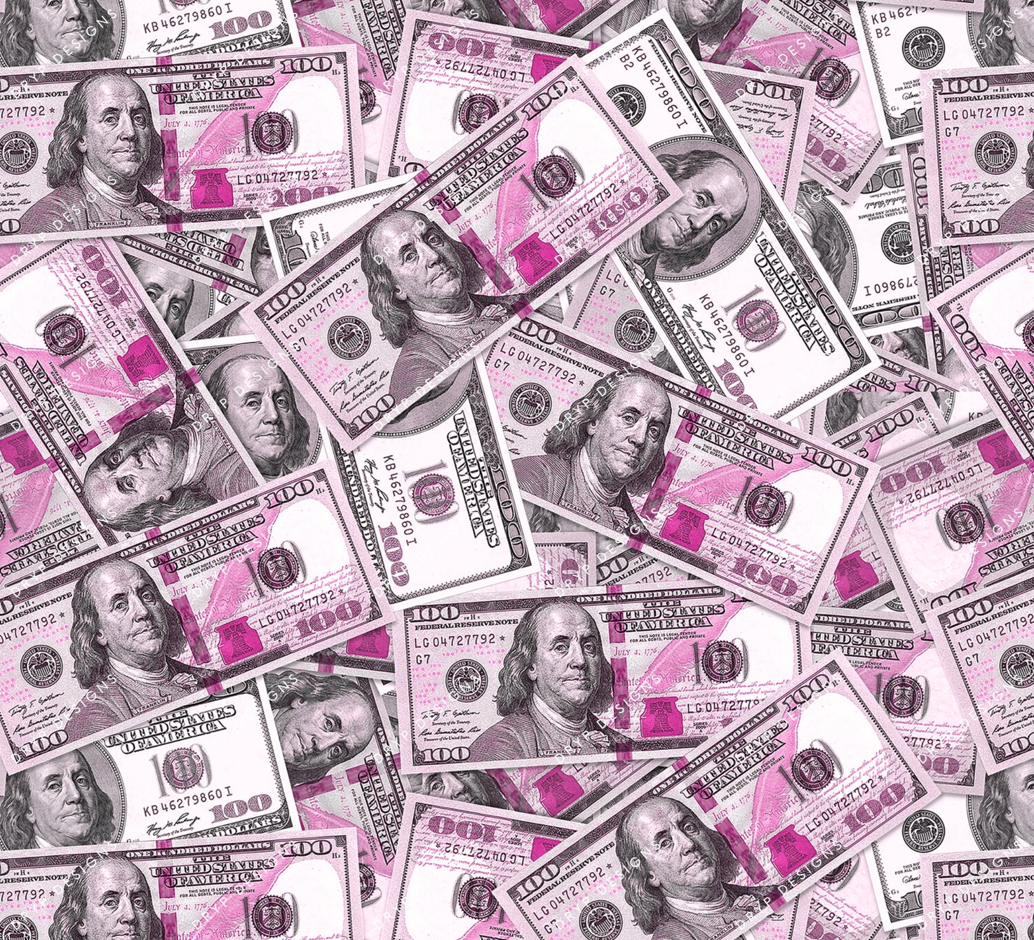 1500x1370 Pink 100 Dollar Bills Seamless Money Background, Desktop