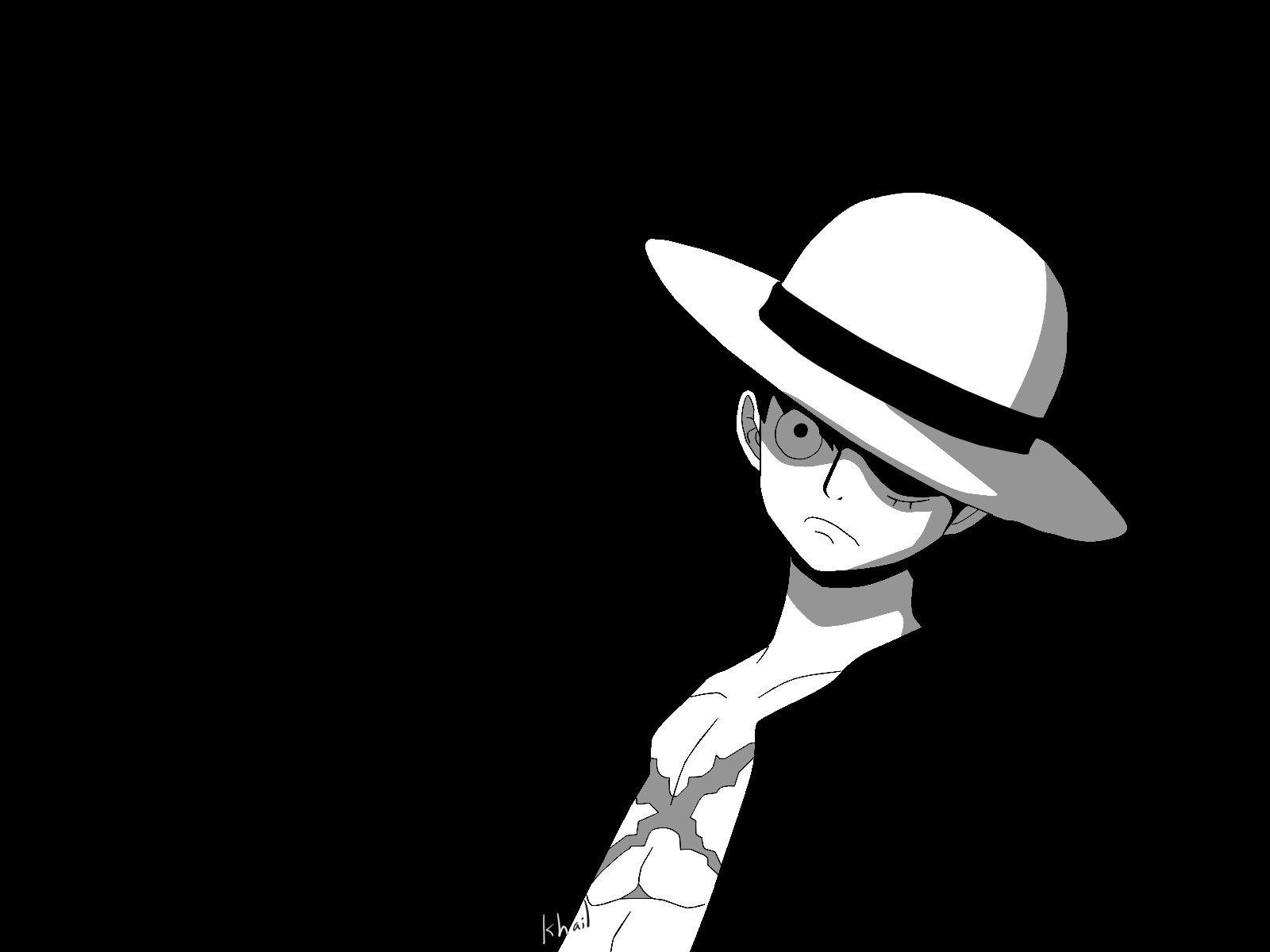 1600x1200 Luffy Black and White Wallpaper Free Luffy Black and White Background, Desktop