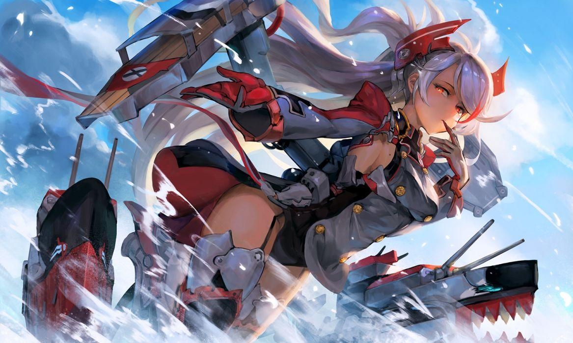 1170x700 anthropomorphism azur lane clouds ecens garter, Desktop