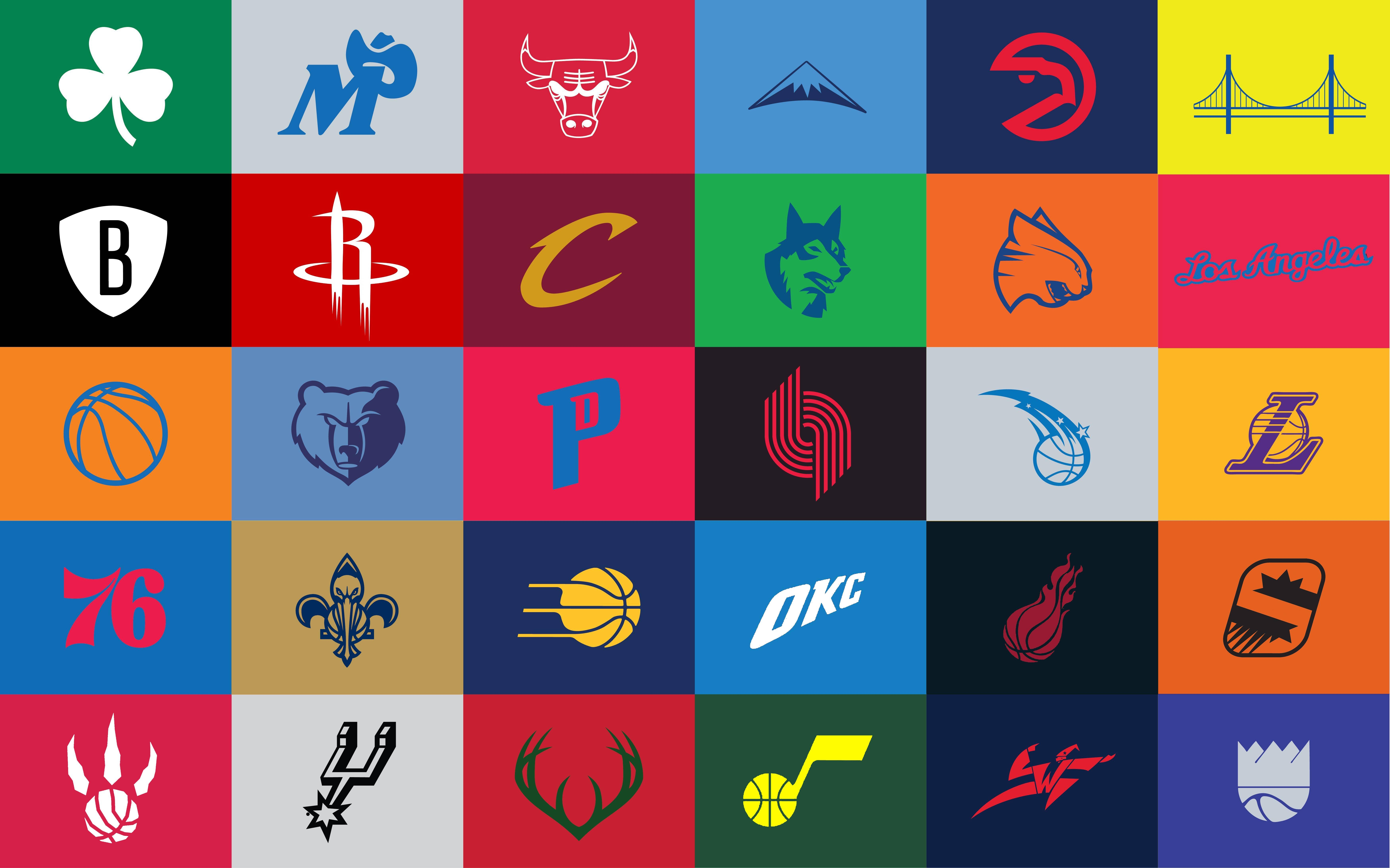 7010x4380 NBA Logos Wallpaper, Desktop